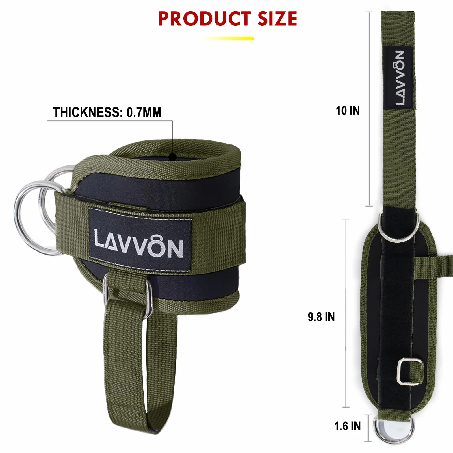 Sangle Cheville Musculation Poulie - Attaches de Câble Réglables pour Salle de Sport, Ankle Straps pour Fessiers et Extensions Jambes