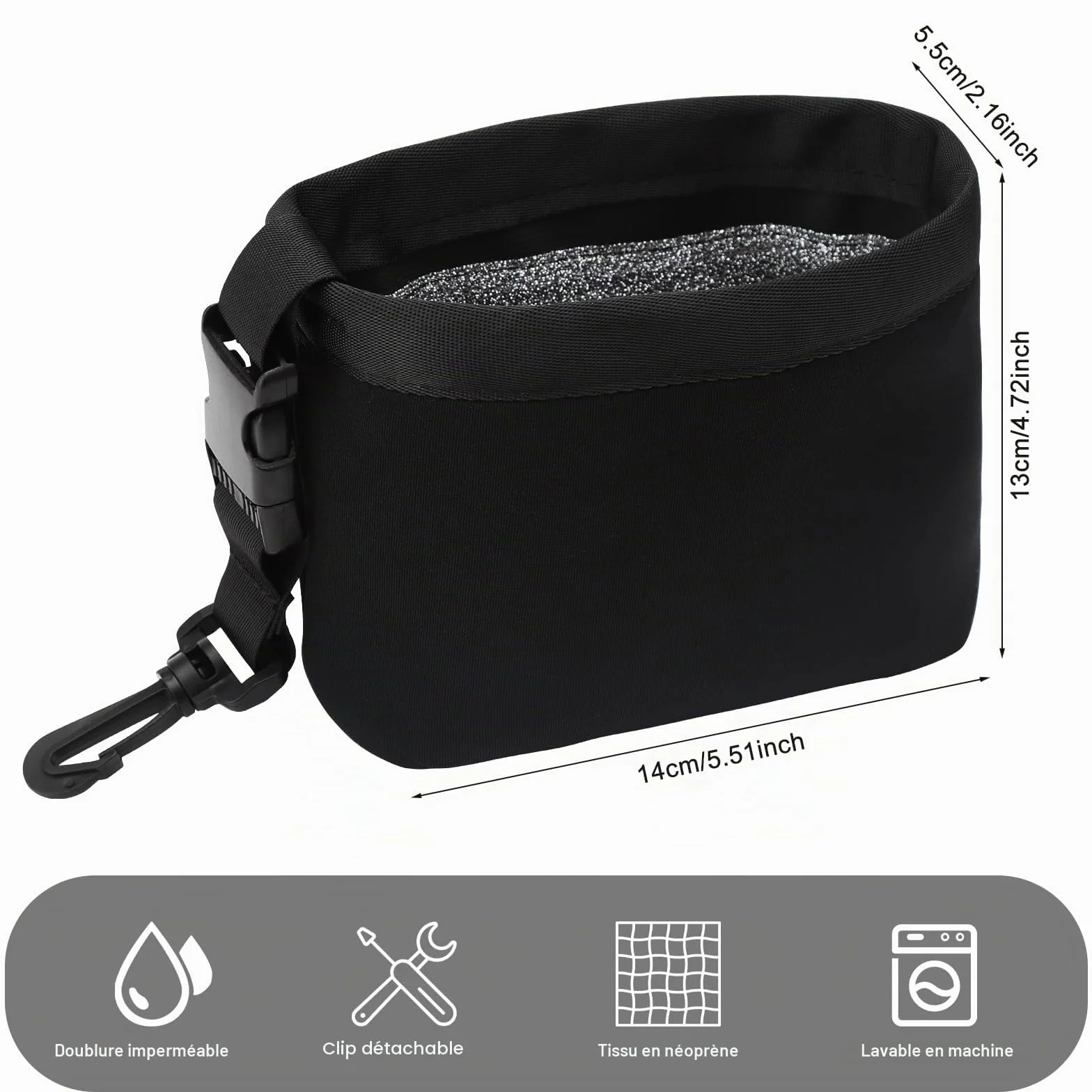 Sac de Nettoyage pour Club de Golf et Balle de Golf Clip Amovible Lavable en Machine nettoie Les