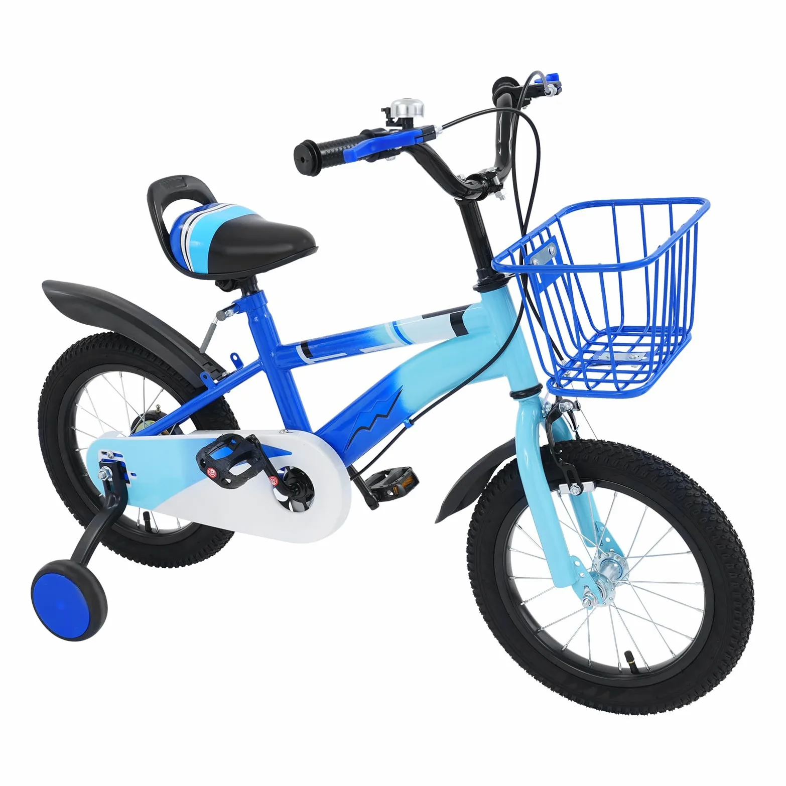 Vélo pour enfant de 14 pouces avec double système de freinage | Vélo pour enfant avec roues stabilisatrices - Hauteur réglable du guidon : 66 à 73 cm - Hauteur du siège : 43 à 49 cm - Pour