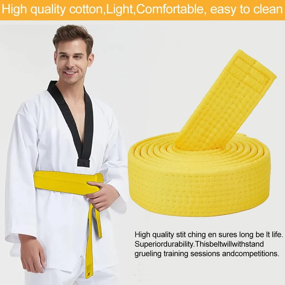 Kimono Judo Enfant Ceinture Jaune Taekwondo Coton Arts Martiaux 240cm