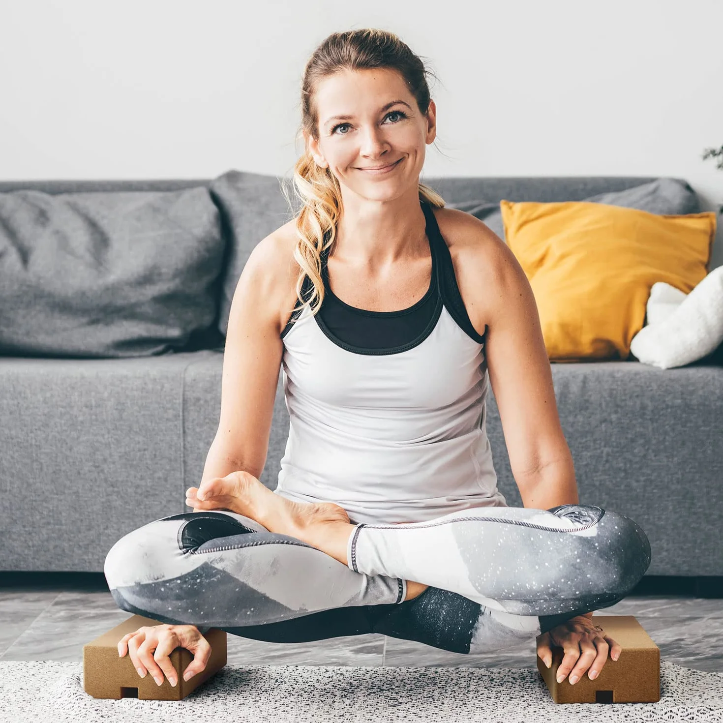 Bloc de yoga en liège naturel Kintex 2 en 1 Pilates Fitness Entraînement