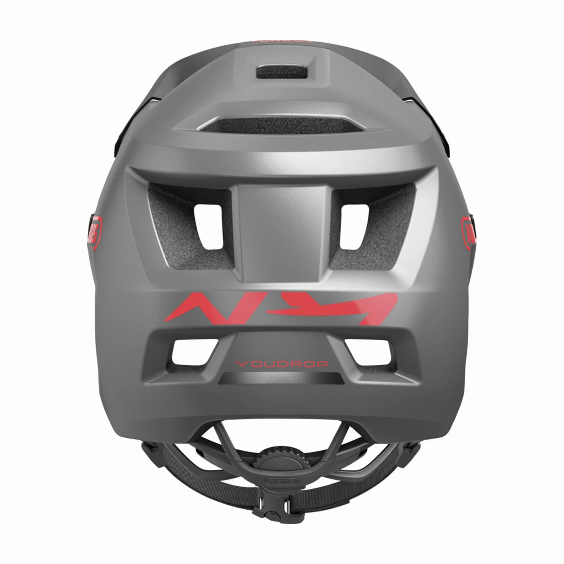 ABUS MTB-Helm YouDrop - Casque de vélo pour enfants et adolescents - pour le quotidien ou les tours sur le terrain - avec place pour une tresse - Argent, taille S