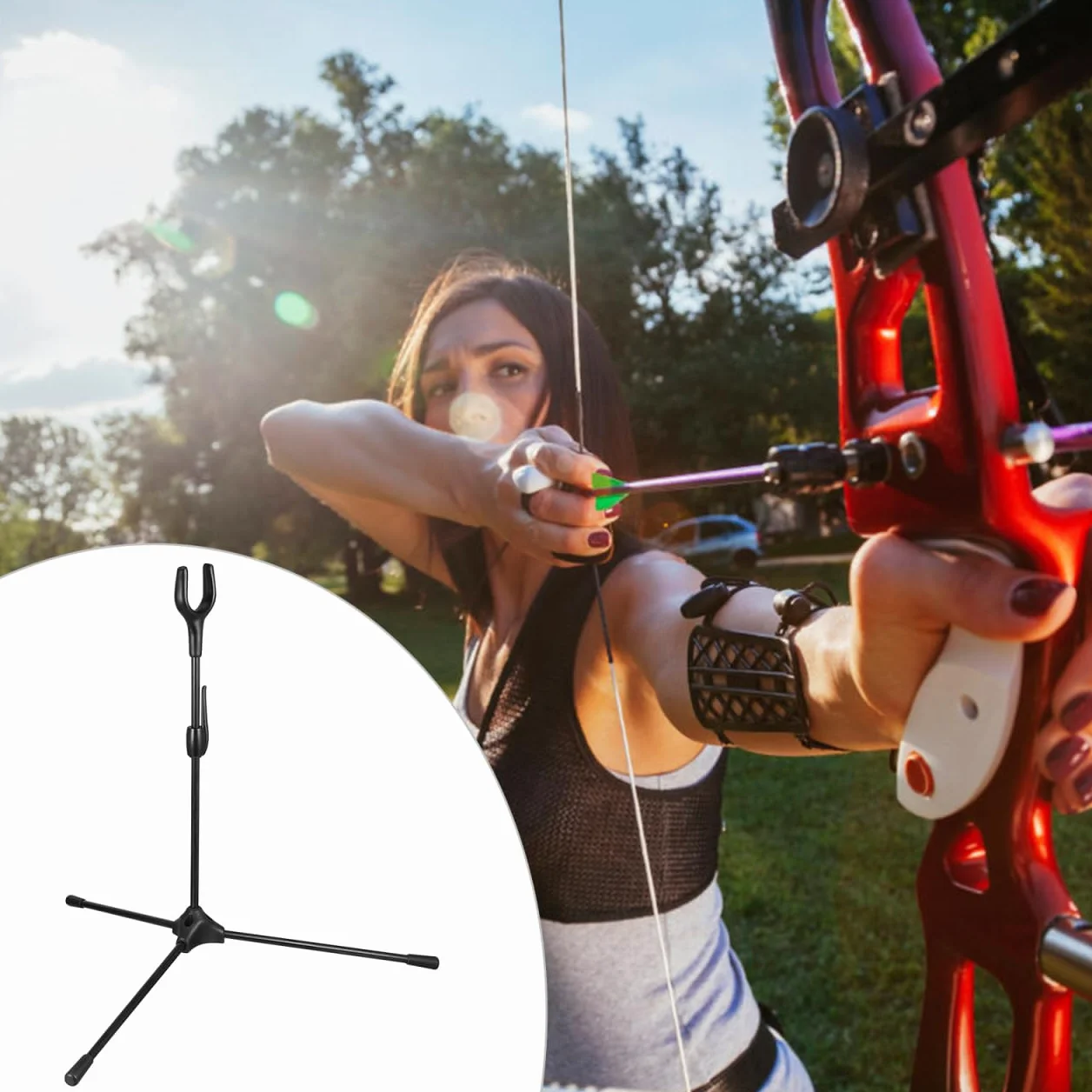TOYANDONA Support d'arc Pliable Trépied Accessoires De Tir À l'arc