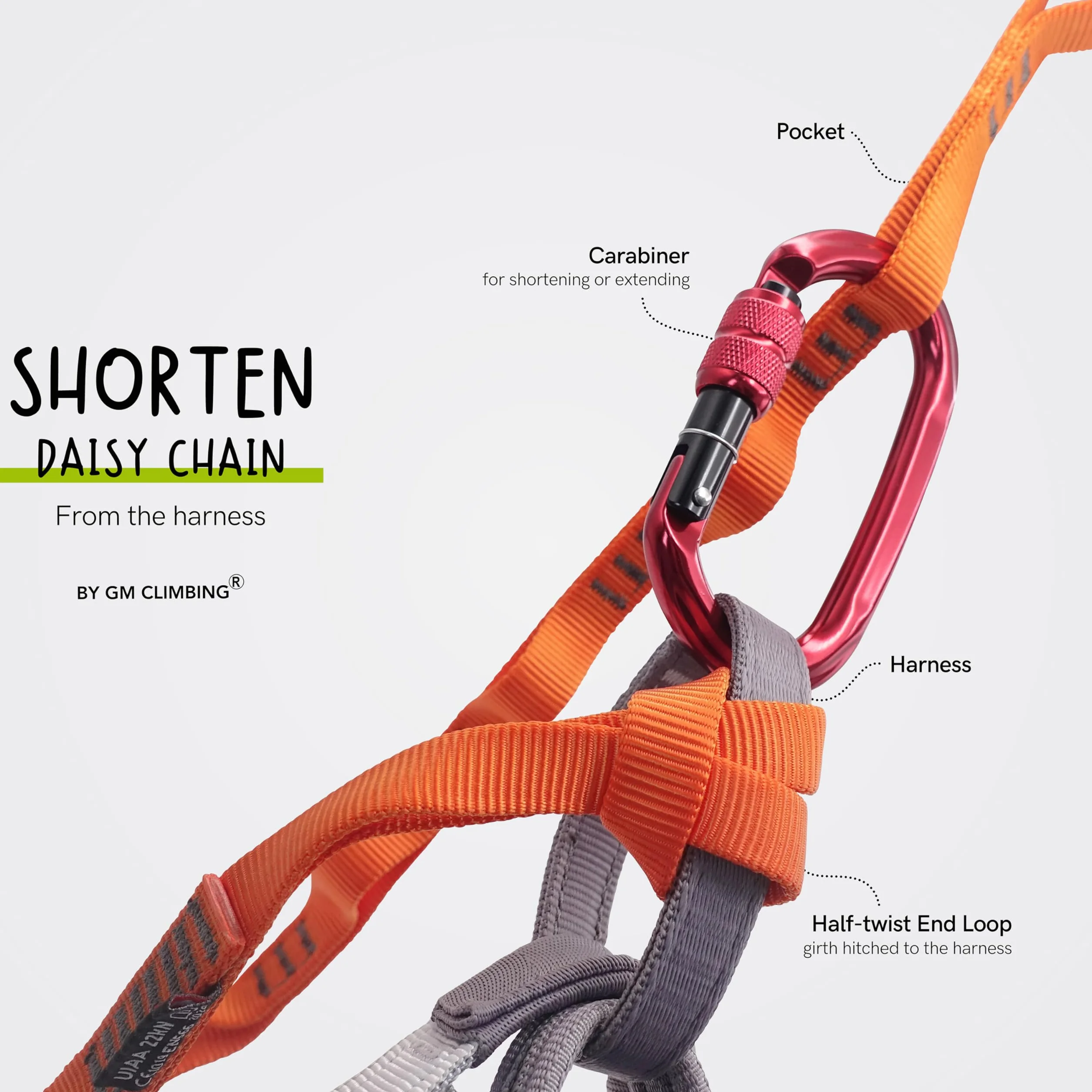 GM CLIMBING Chaîne en nylon 16 mm 22 kN 120 cm CE UIAA