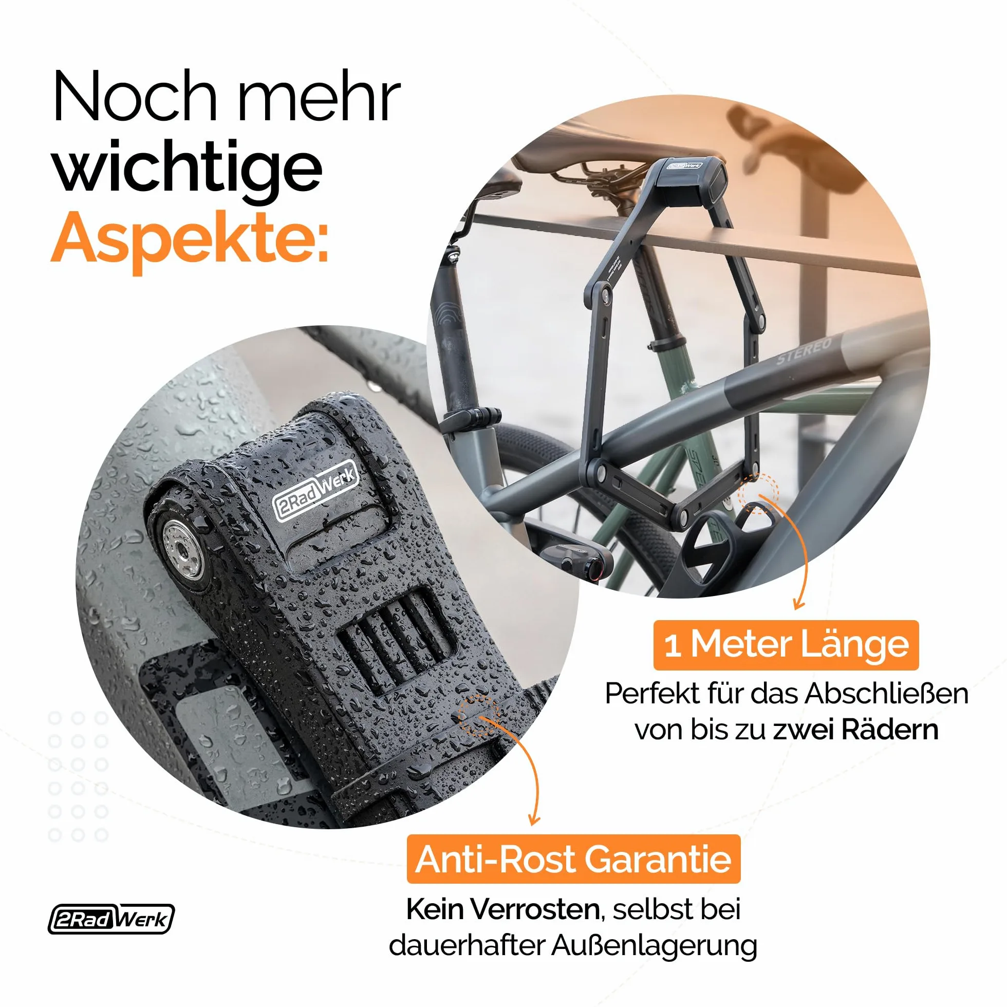 2Radwerk Antivol de vélo Secure Fold Pro - Antivol pliable certifié ART avec mécanisme Ultra Lock - Antivol pliable pour vélo électrique - Antivol pliable pour vélo électrique avec support