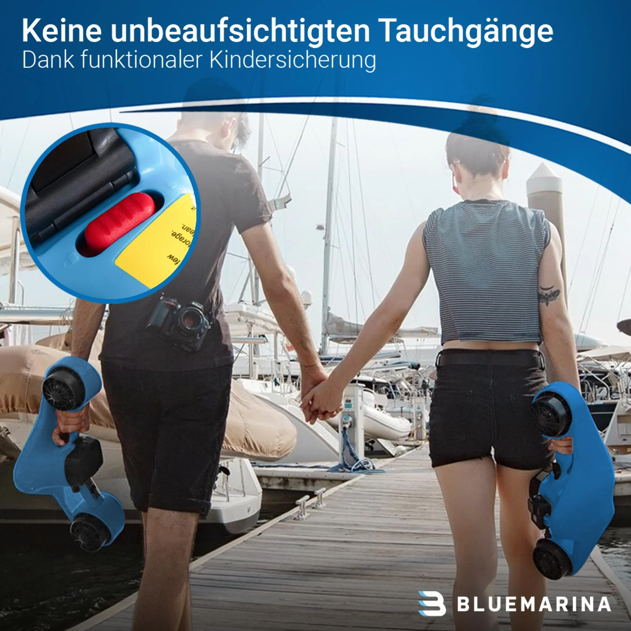 Bluemarina Orca scooter de plongée sous-marin 2 moteurs 500W 3 vitesses 30 mètres