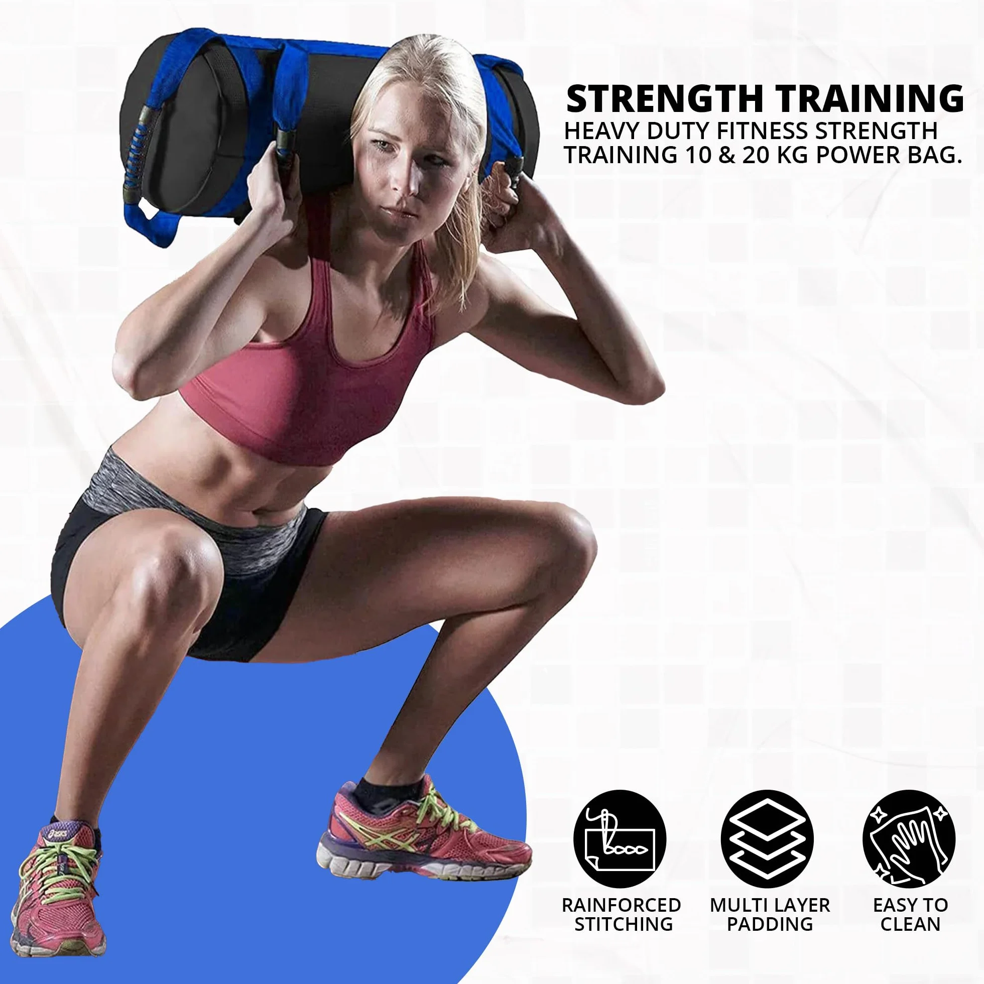 MAXSTRENGTH Sac de sable 5 kg 10 kg 15 kg 20 kg entraînement CrossFit MMA
