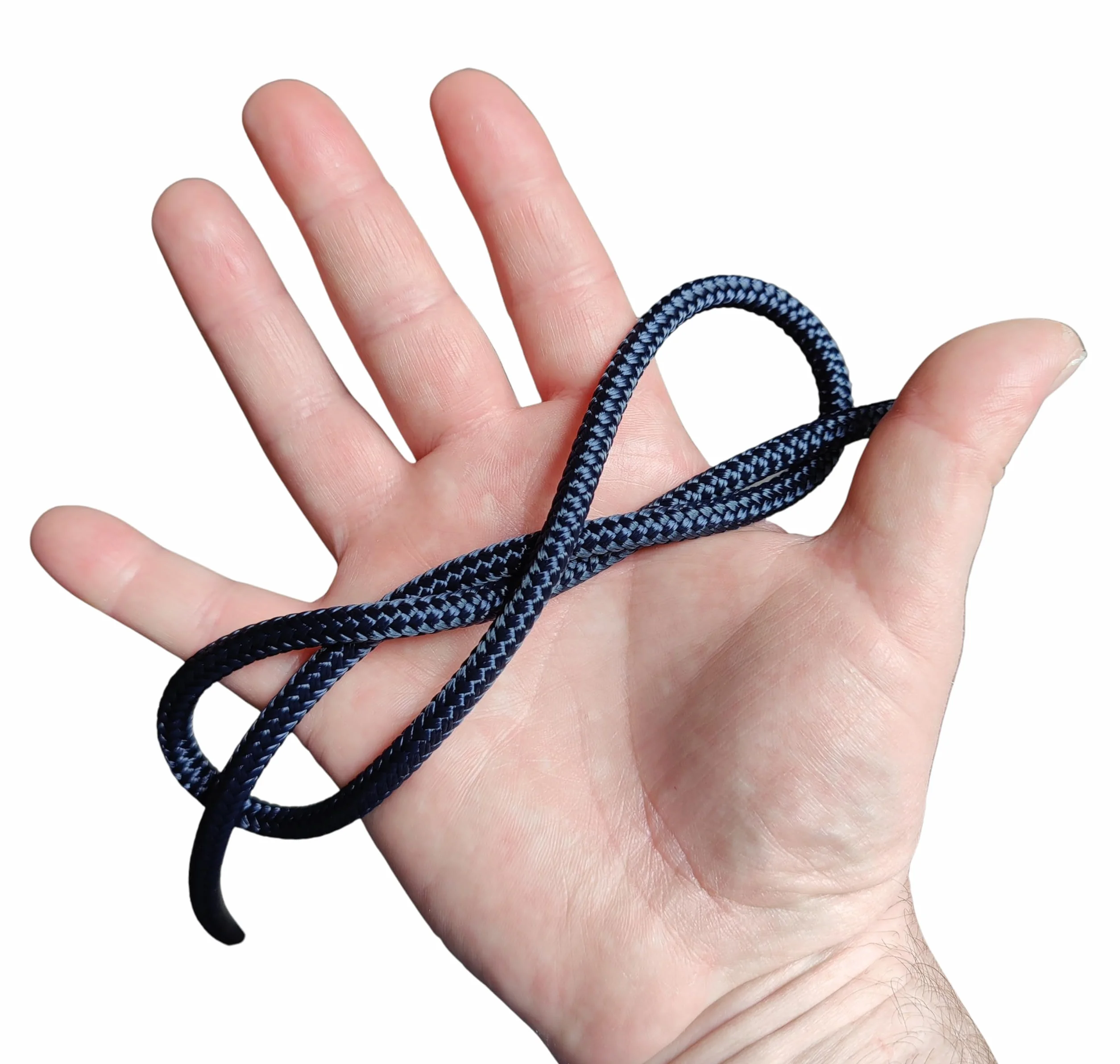 Corde en polyester double tressée 6 mm pour voile, bateau, yacht, canot, exercice équestre, multi-usage, résistante aux intempéries (bleu marine, 1 m)