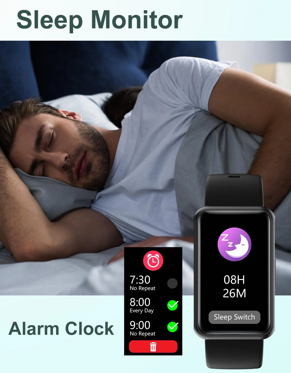 Montre Podometre Etanche IP68 1.47 Pouces Femme Homme Enfant Trackers d'Activité Sport Course à Pied Marche KM Calories Sommeil Chronometre Minuteur