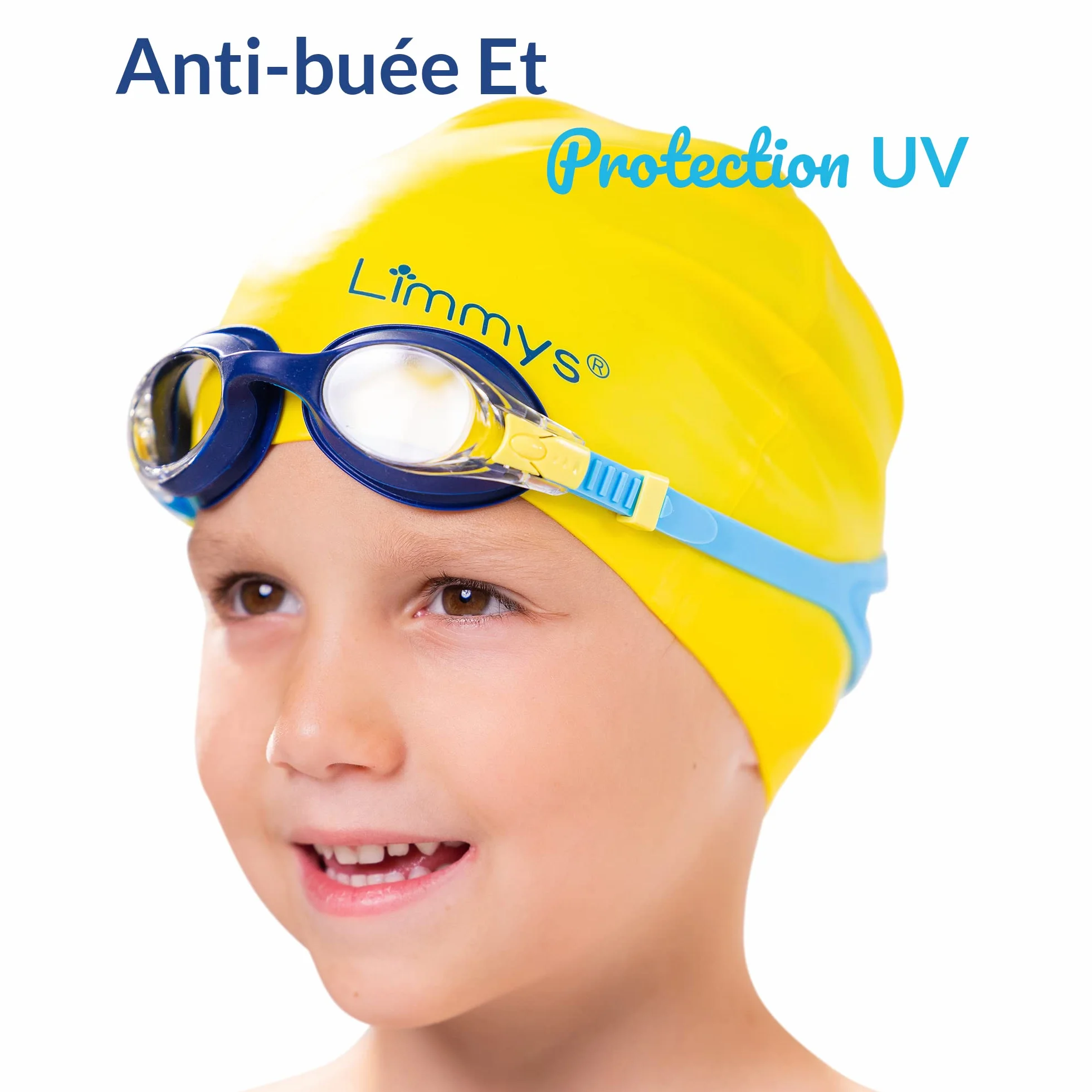 Limmys Lunettes de Natation Enfant 3-12 Ans Anti-Buée UV400 Protection Étanches
