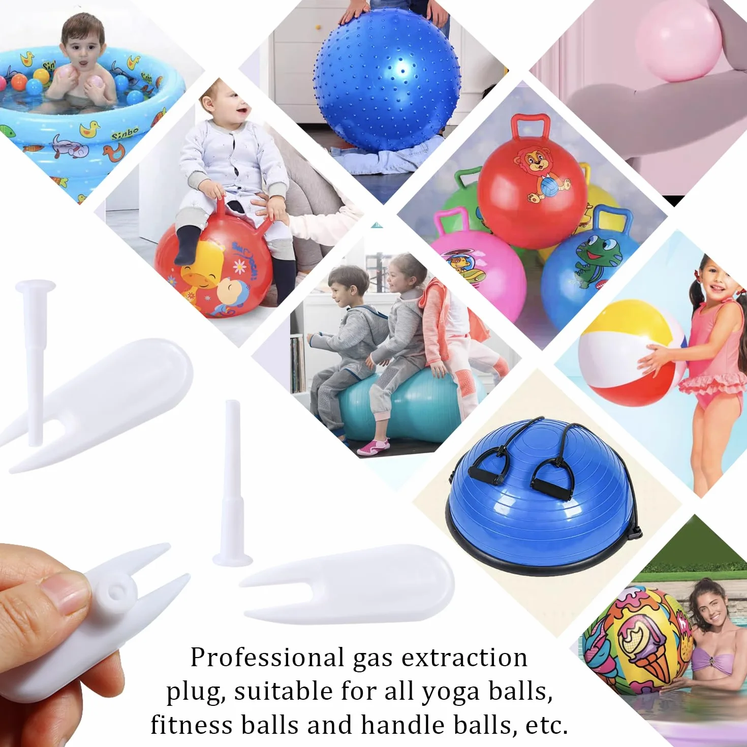Kit de Remplacement de Bouchon de Ballon d'exercice 40 Pcs Gym Ball Plug Adaptateur de Prise d'air