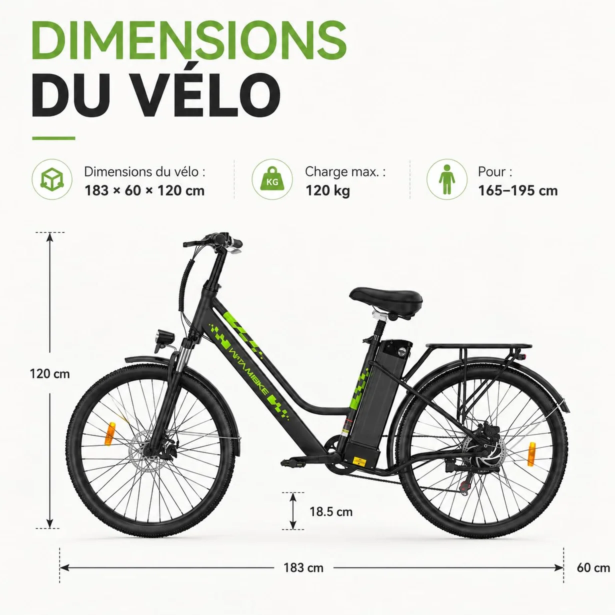 Vélo Électrique 26 Pouces 250W 36V 15Ah Batterie Amovible Smart Urban E-Bike Adulte