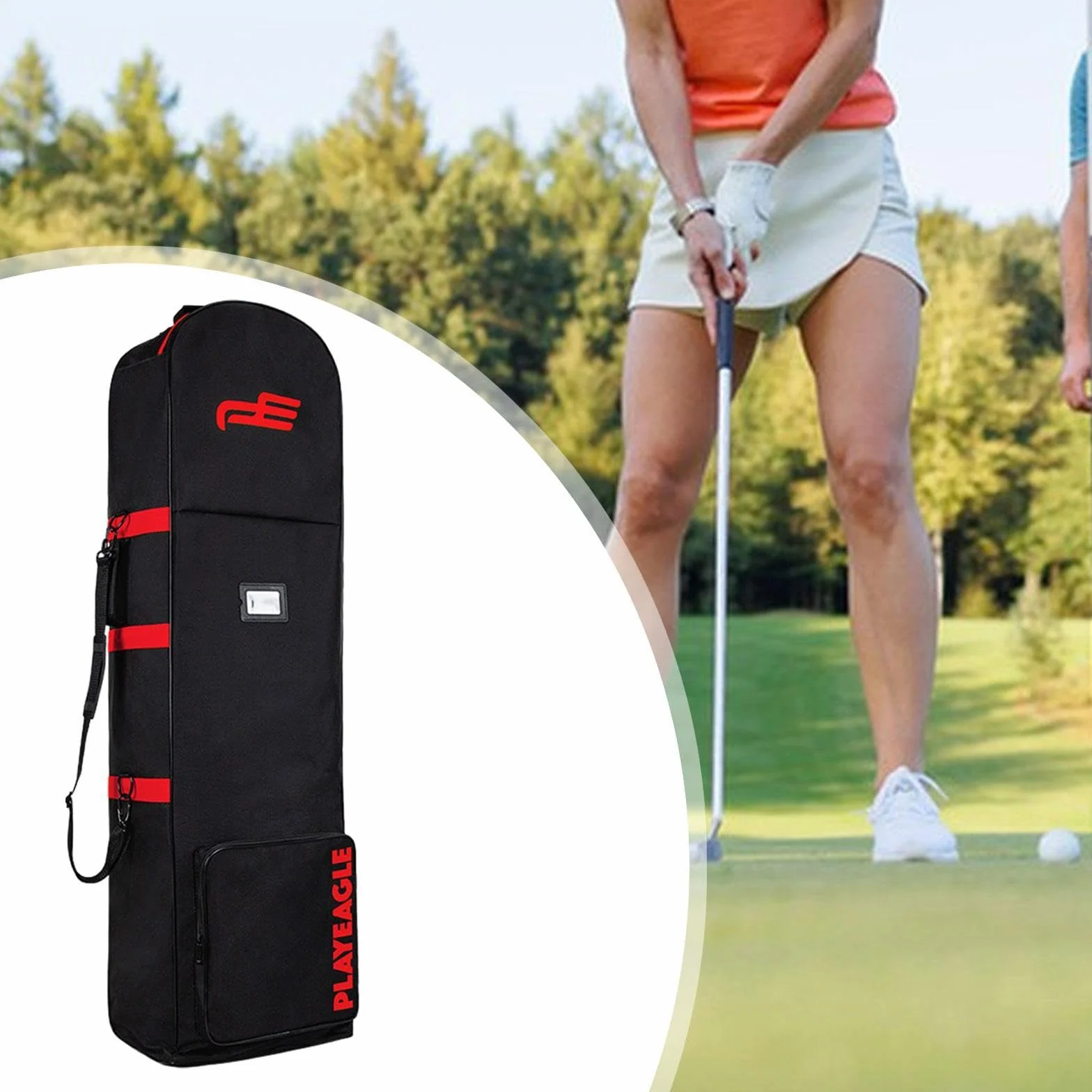 Sac de Transport pour Golf Milageto avec Roulettes, Housse de Protection pour Voyage Aérien