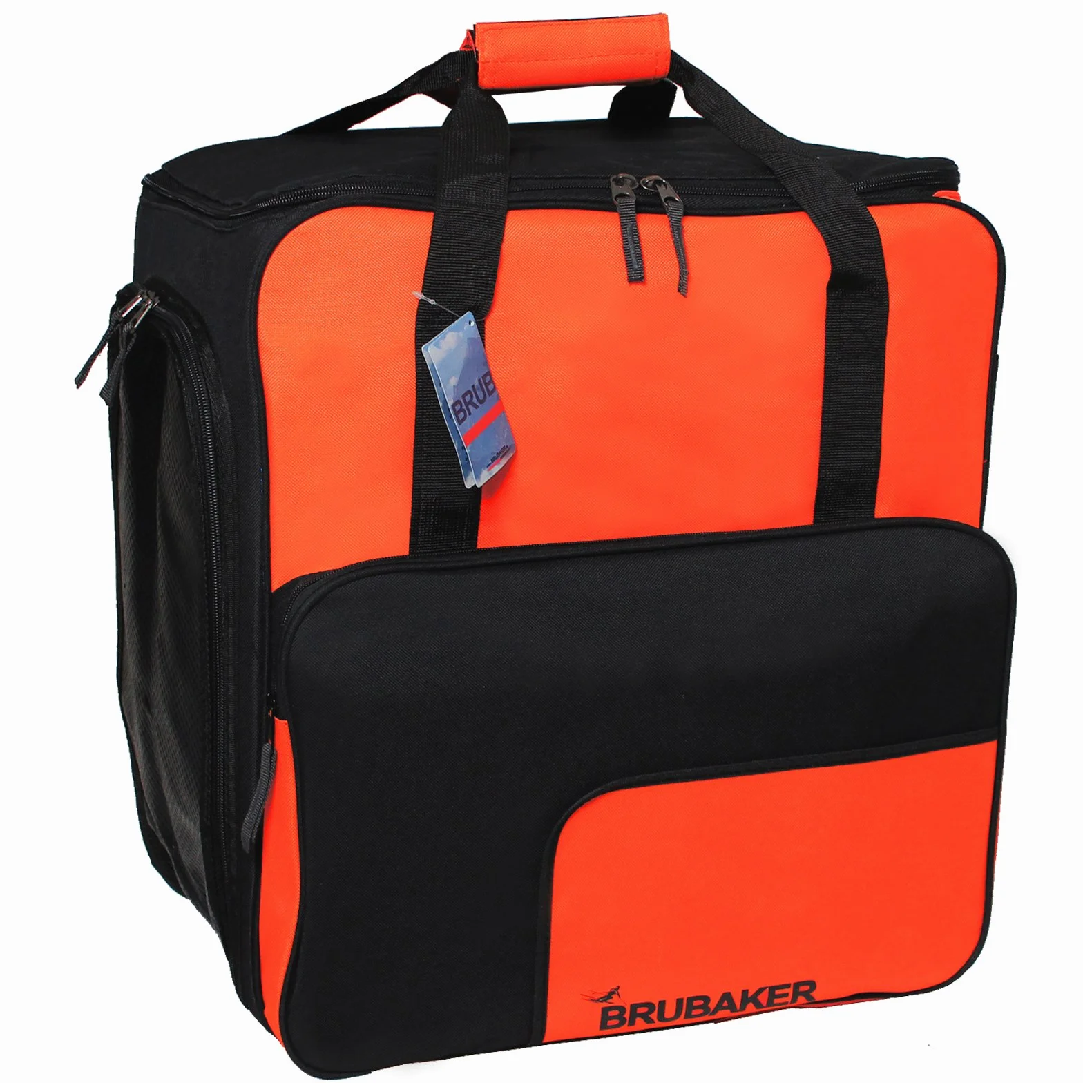 Brubaker Lot Sac à Skis et Chaussures de Ski Jusqu’à 190 cm Noir Orange