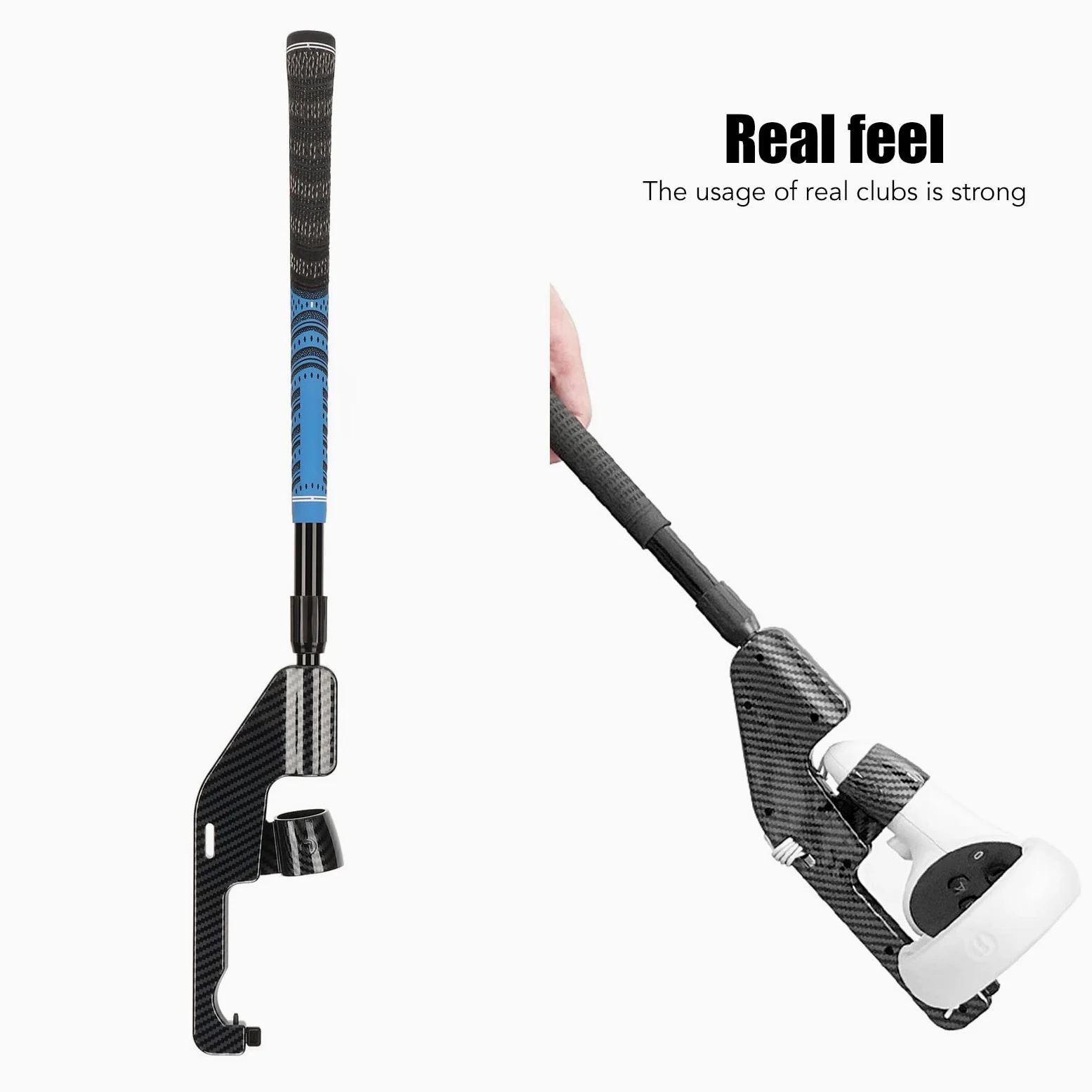 Extension de poignée de club de golf VR pour O Culus Q Uest 2 / O Culus Q Uest 1 / Rift S, adaptateur de fixation (bleu paon)