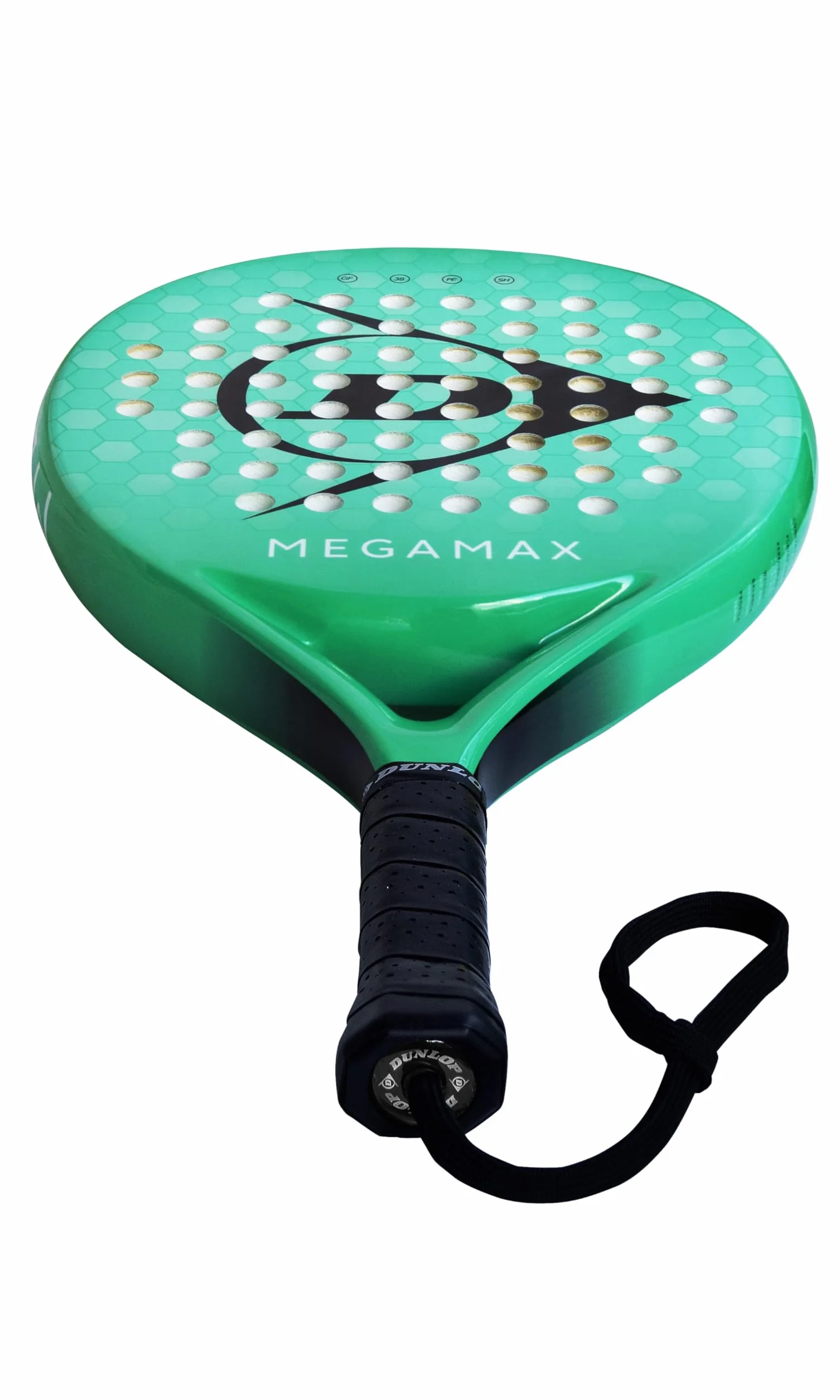 Raquette de Padel DUNLOP Megamax Argent Noir Vert Graphite Pro EVA