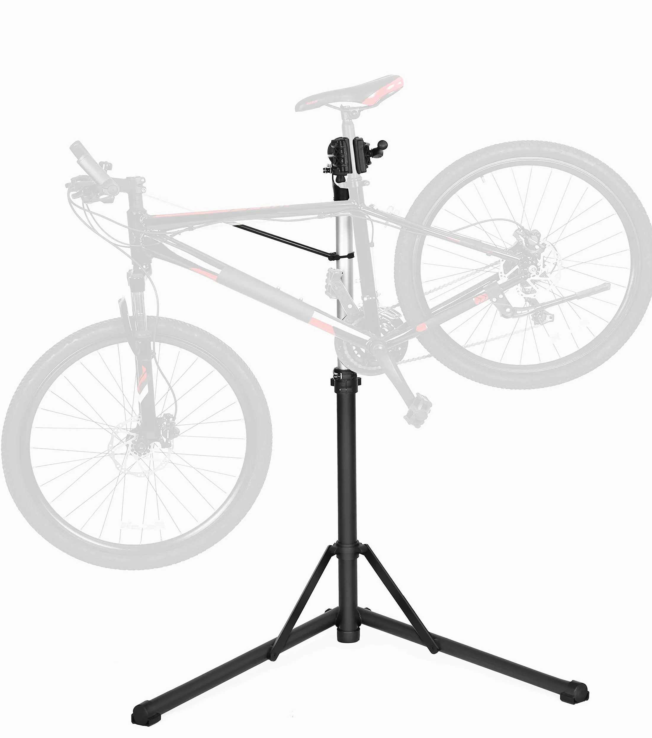 SONGMICS Support de réparation de vélo, Pieds d’Atelier, en Aluminium, avec Plateau à Outils magnétique, Réglable, Léger, Portatif, pour Entretien et Réparation Bicyclette, Noir SBR04B