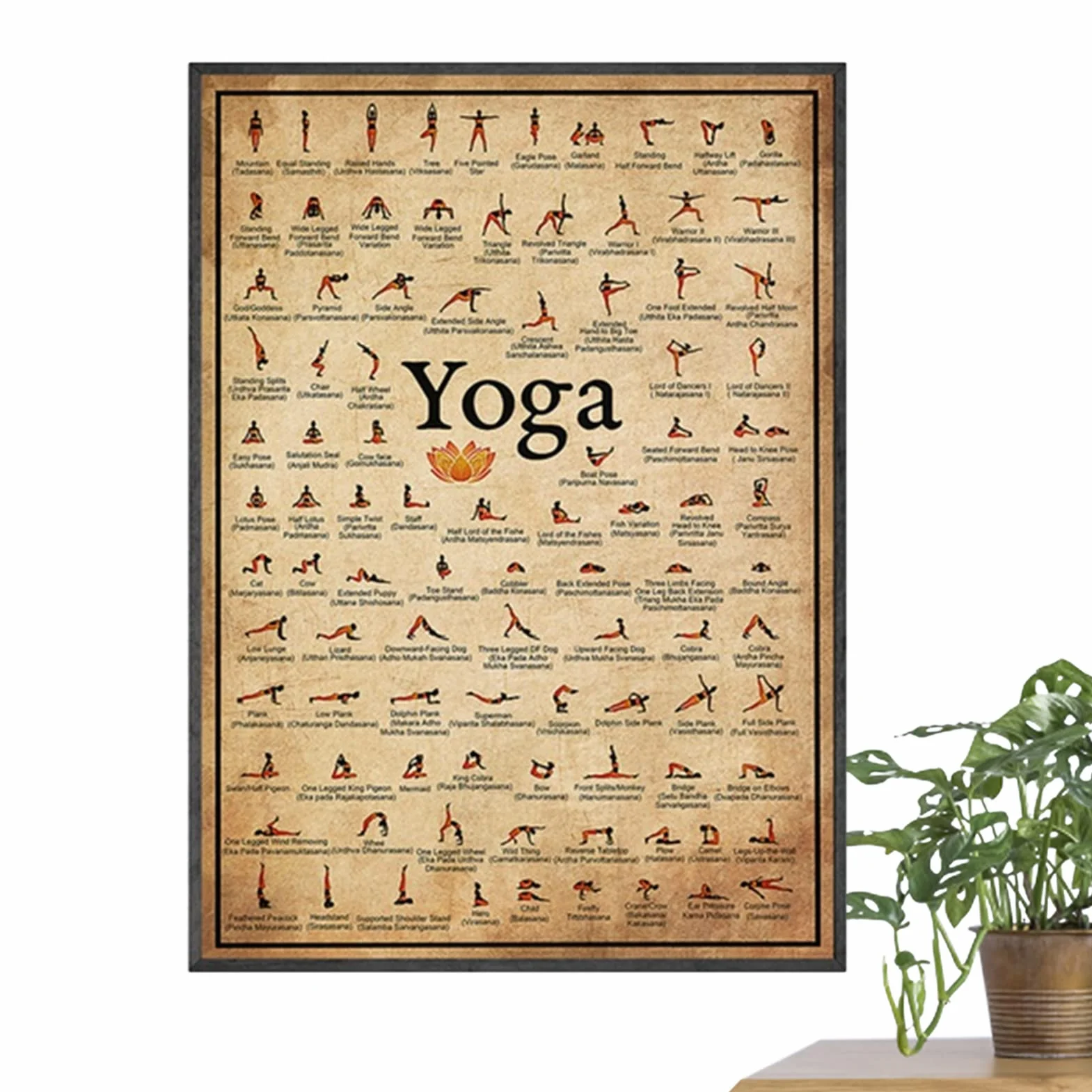 Affiches de poses de yoga pour salle de gym à domicile, décoration fitness, tableau d'exercices
