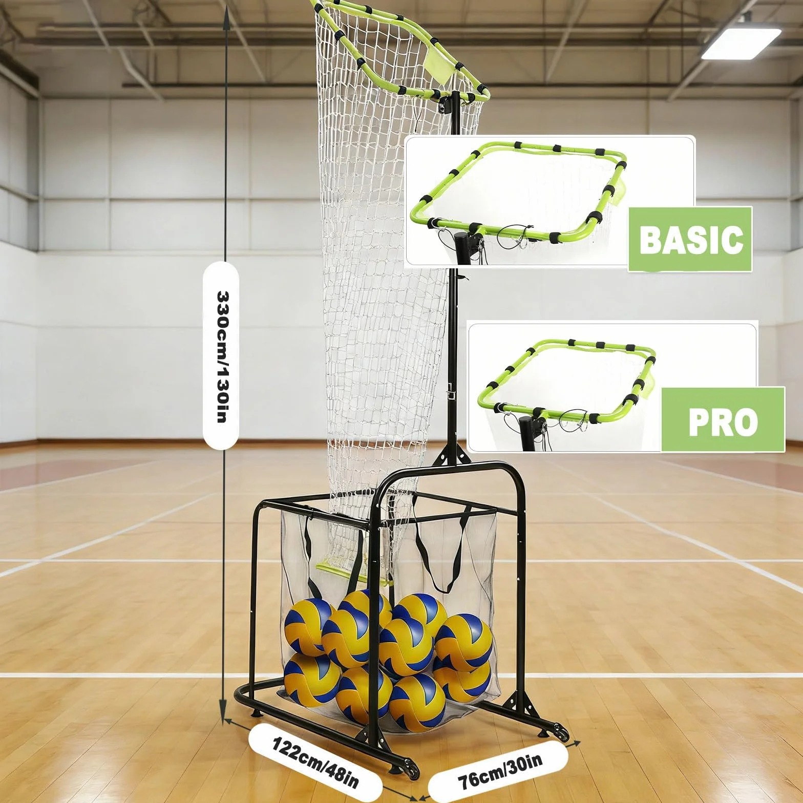 Filet d'entraînement pour passeur de volley-ball avec sac de récupération, cible pour service, smash et passe