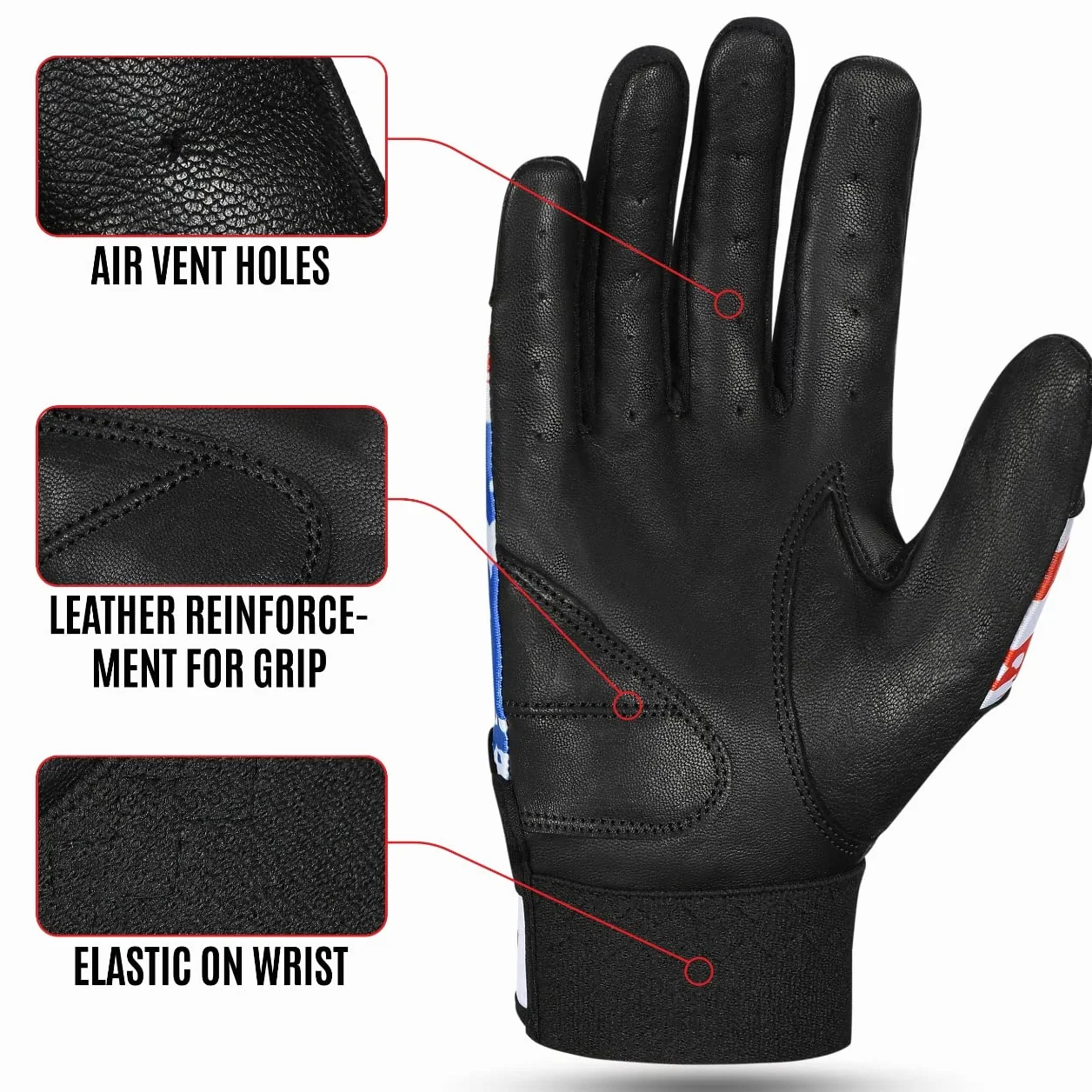 Hushe' Gants de frappe baseball taille L jeune