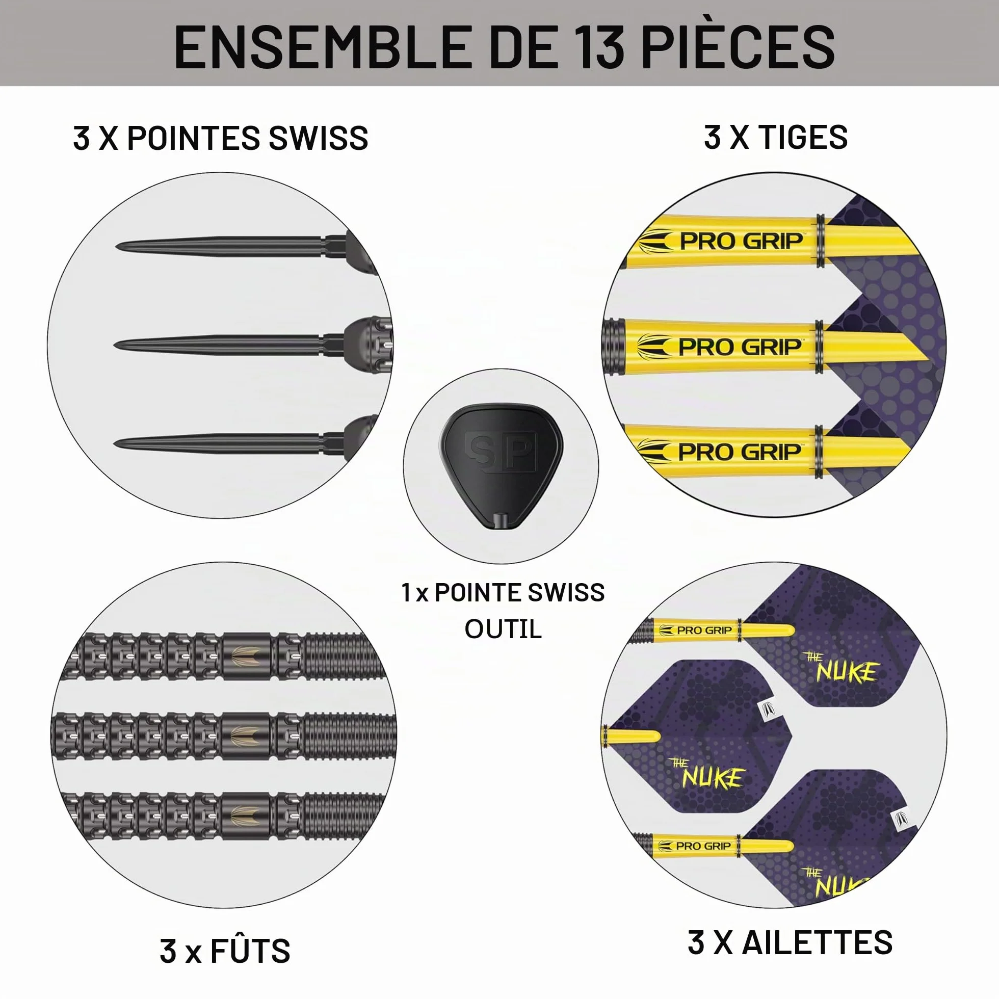 Target Darts Luke Littler G1 Fléchettes en Tungstène 90% Pointe Acier 22G 23G 24G