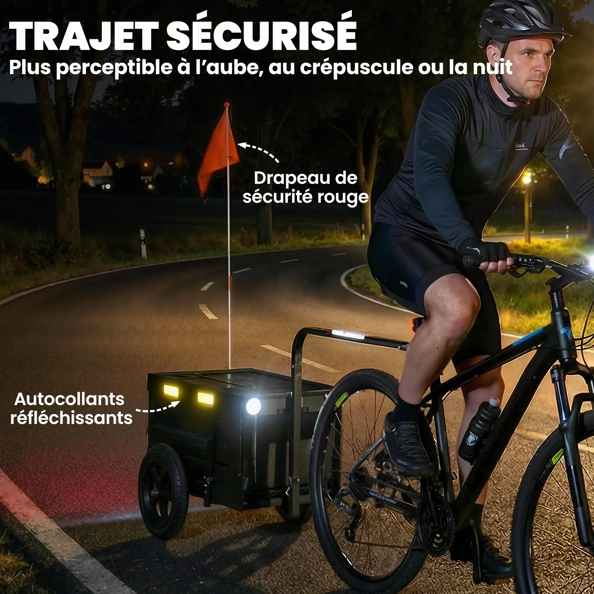 SPORTNOW Remorque Vélo Cargo Pliable 65L 30kg Roues 12" Noir