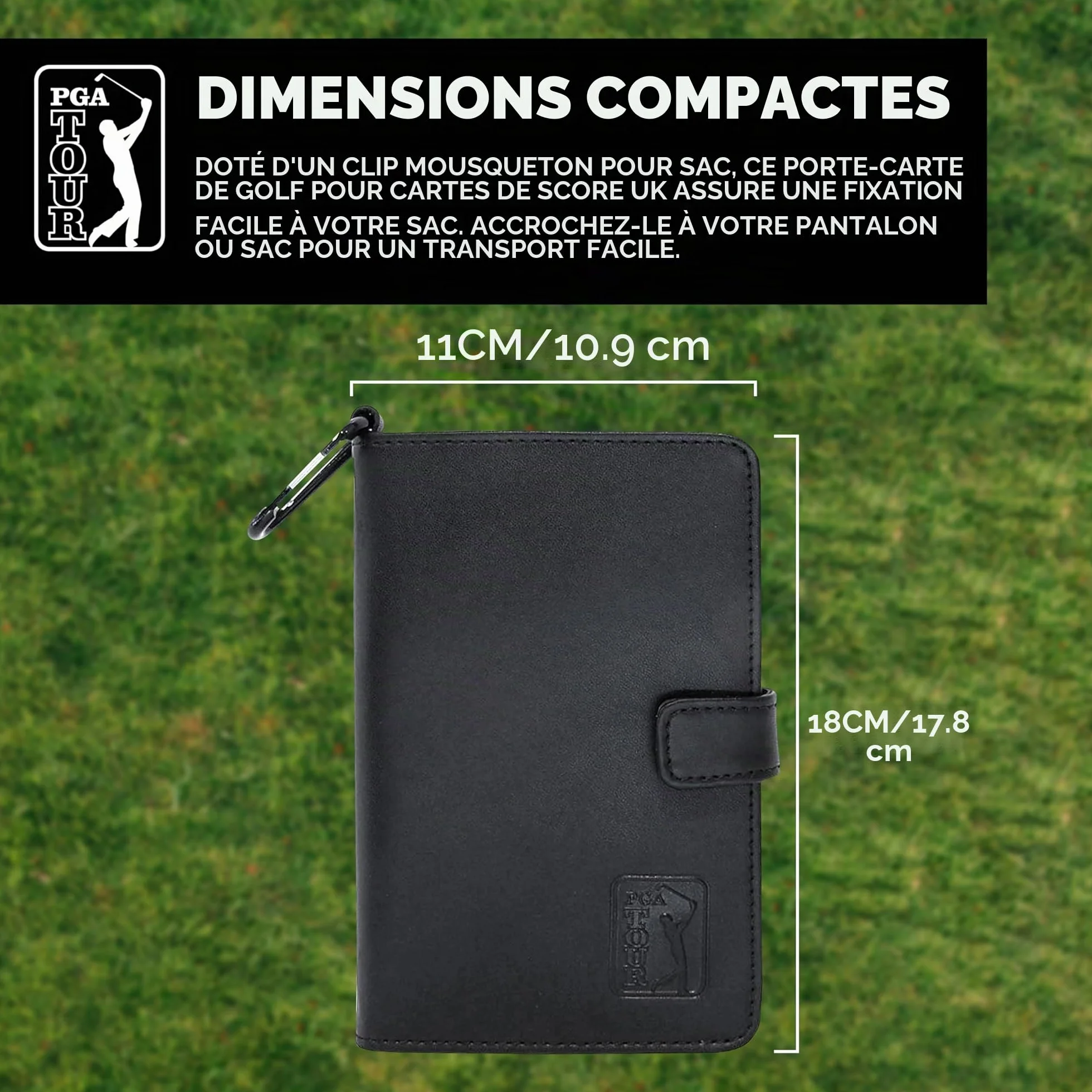 PGA Tour Golf Organiseur en Cuir Noir