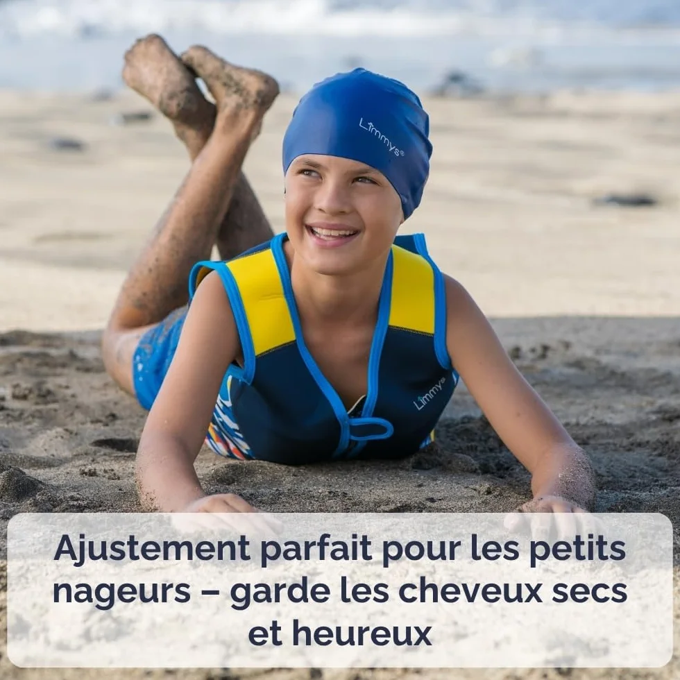 Limmys Bonnet de Bain en Silicone pour Enfants – Antidérapant, Doux, Protection des Oreilles, Ajustement Confortable