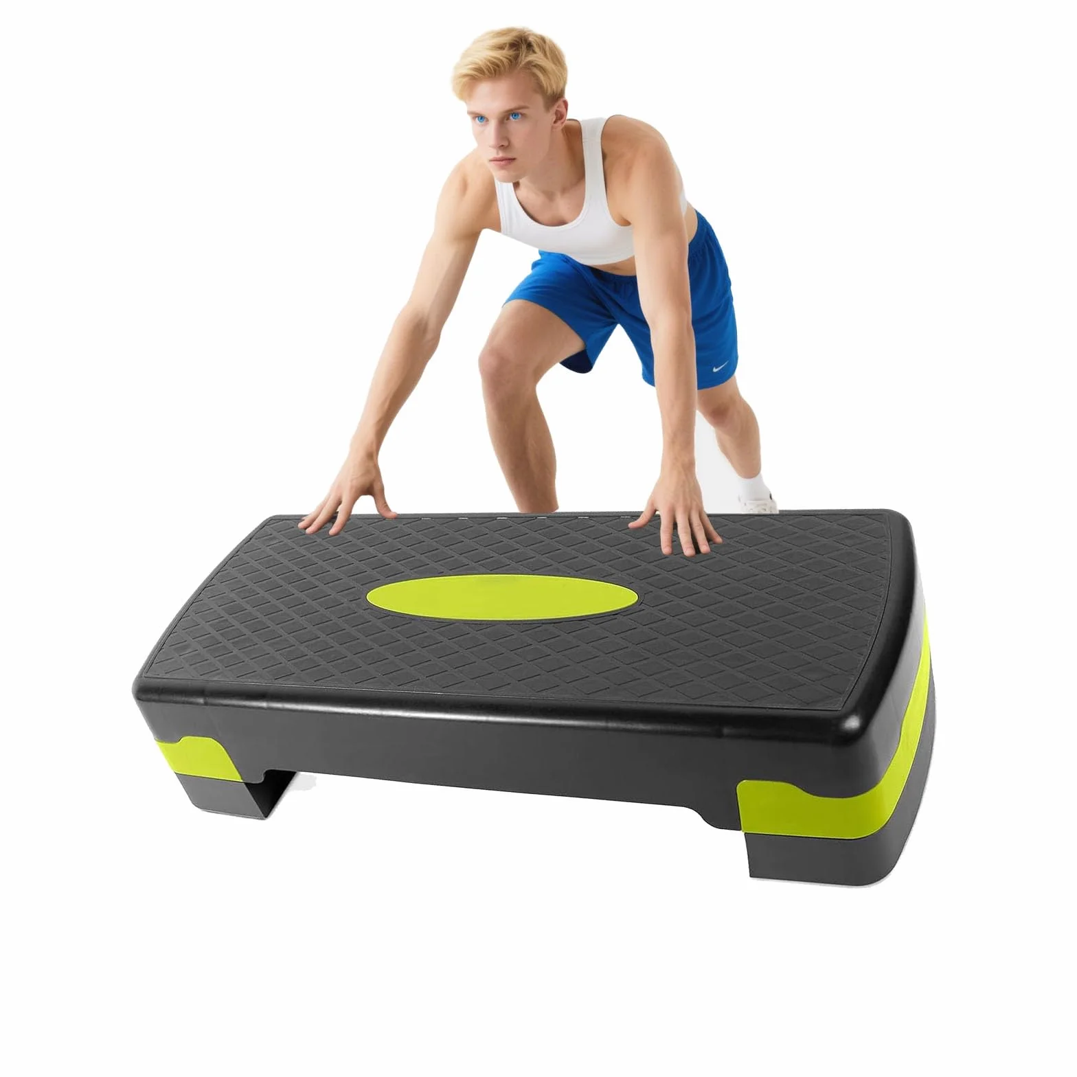 Planche de Step Fitness 68 cm Ajustable Antidérapant Hauteur Réglable 10-15 cm pour Entraînement Aérobic Musculation