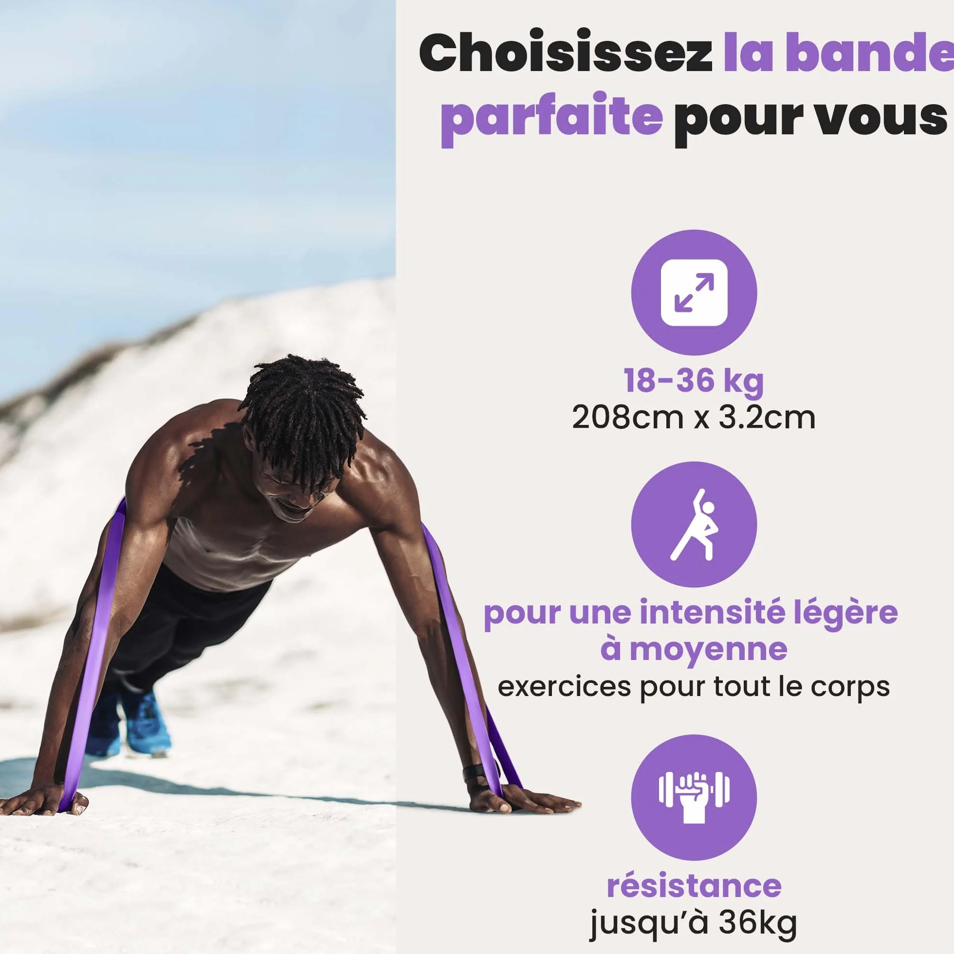 Elastique Musculation Traction Fitness + Guide Exercices, Assist Barre Fixe, Pull Up Bar Dip Bandes de Résistance | Gym Equipment: Muscu Tubes Bands Heavy Calisthenics Gymnastique Sport