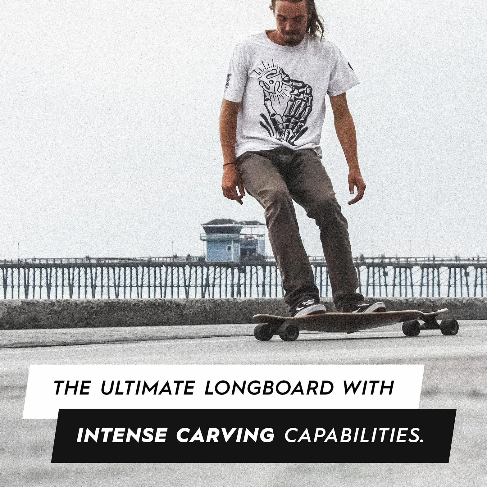 Magneto Longboards Fibre de Carbone Downhill Cruiser W Concave Plate-Forme