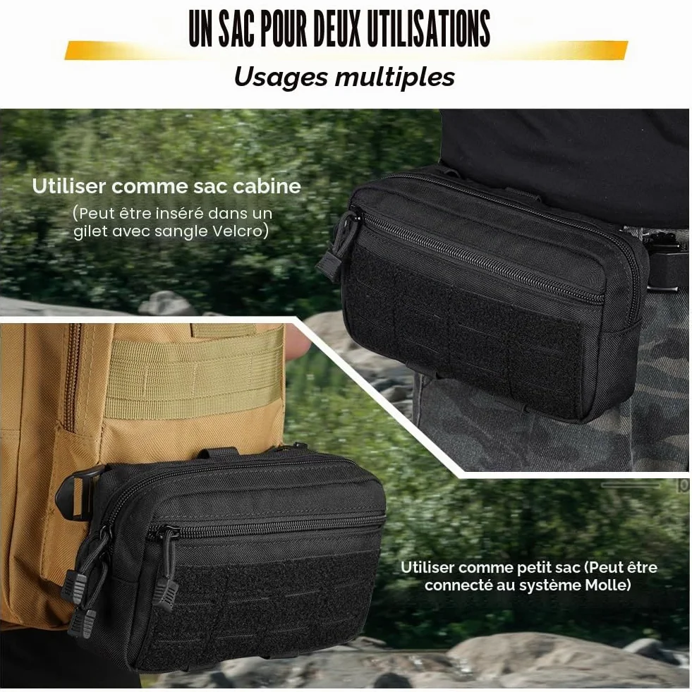 Flintronic Tactique Molle Nylon Sac Ceinture Militaire EDC Gadget Téléphone Plein-Air Randonnée