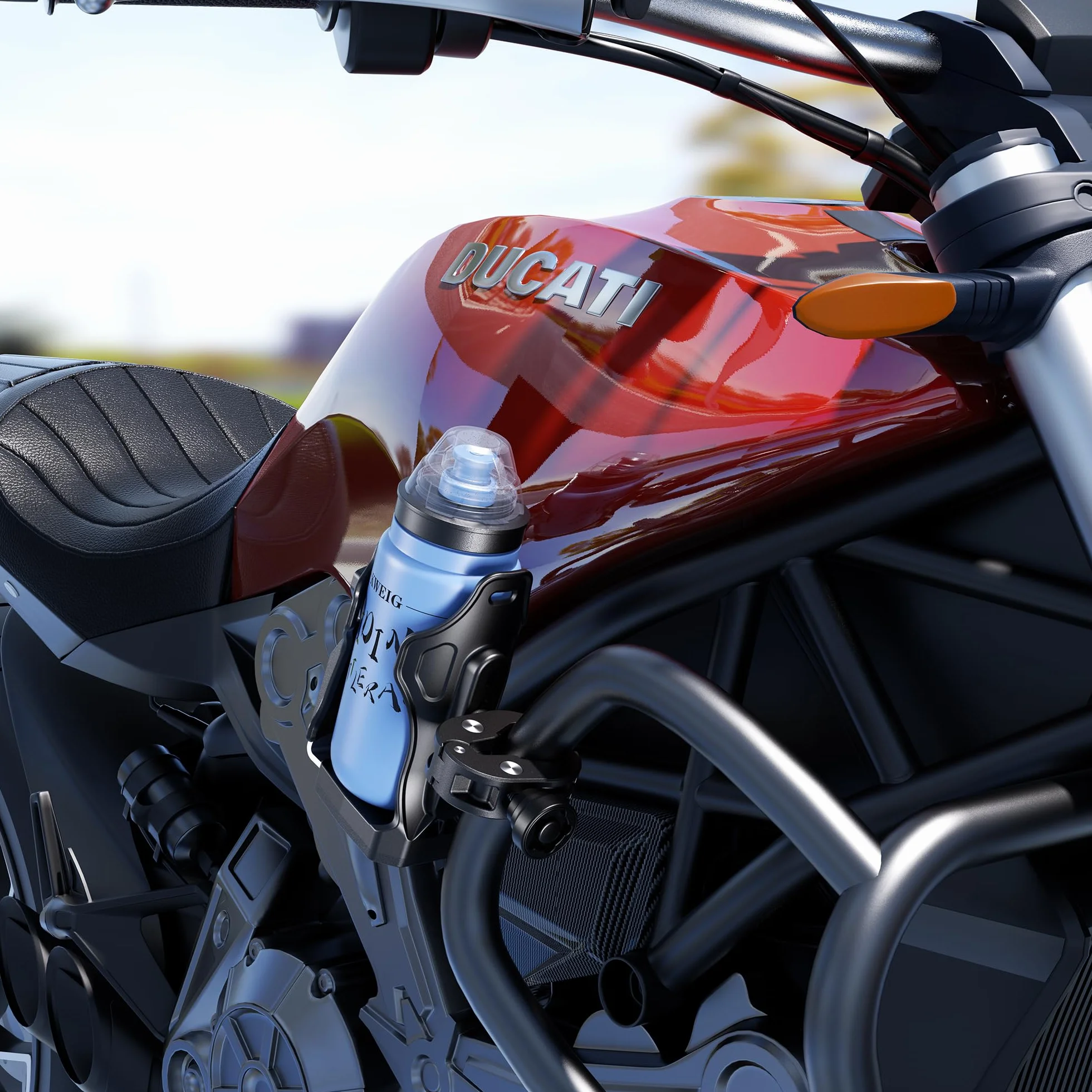 iMESTOU Porte-gobelet Antivol pour Moto ATV, Porte-Bouteille d'eau 50-90 mm, Pince Métallique 12,7-33 mm pour Vélo Scooter