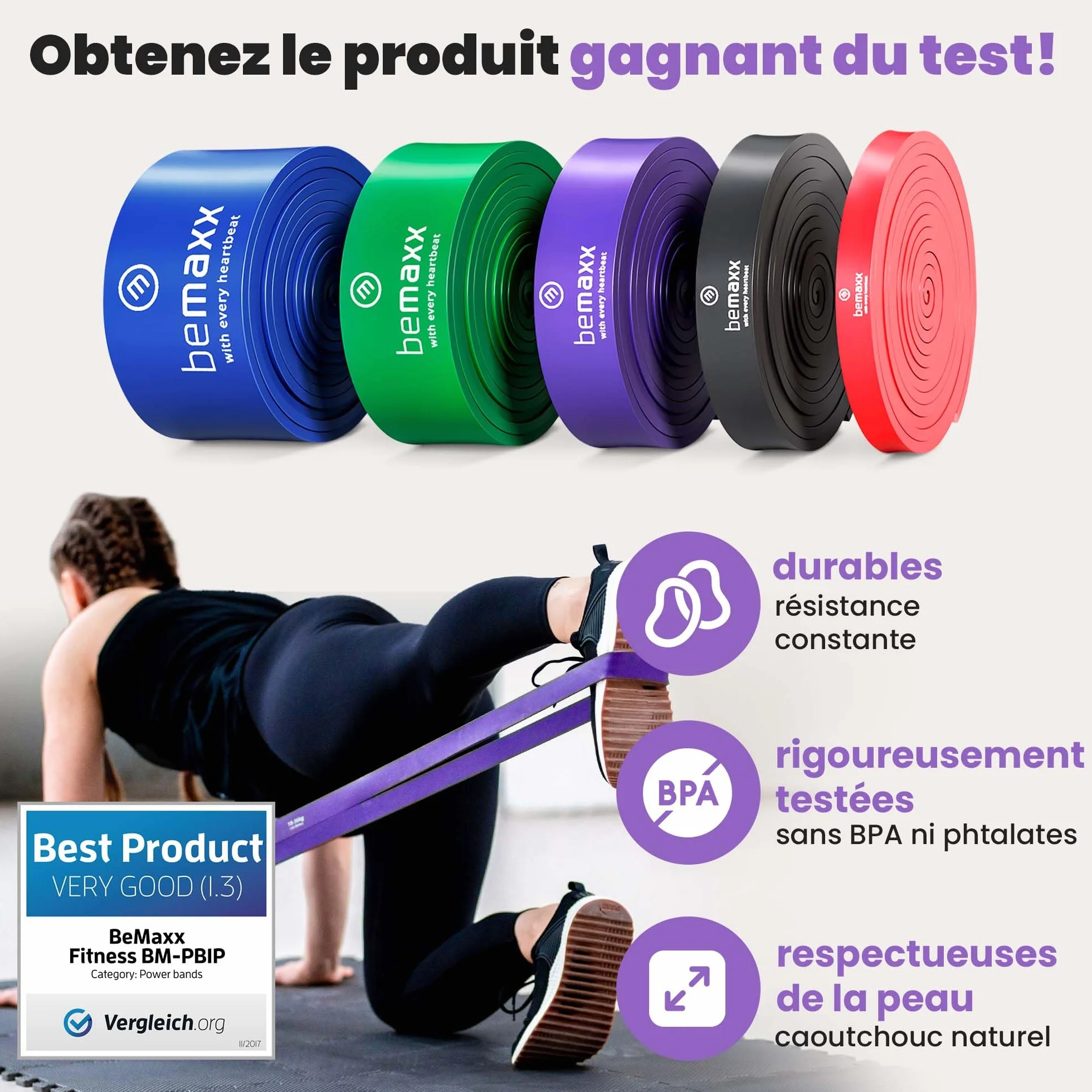 Elastique Musculation Traction Fitness + Guide Exercices, Assist Barre Fixe, Pull Up Bar Dip Bandes de Résistance | Gym Equipment: Muscu Tubes Bands Heavy Calisthenics Gymnastique Sport