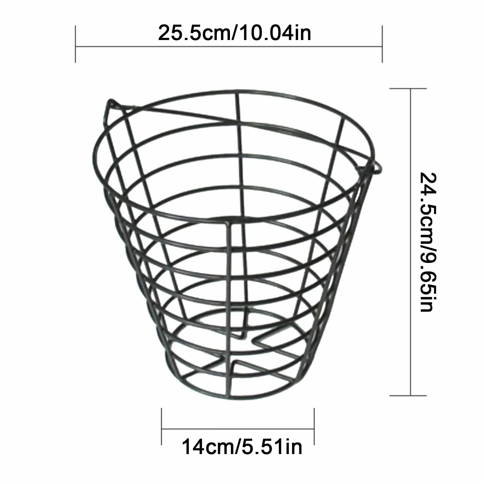 Panier pour Balles de Golf - Seau de Rangement 100 Balles - Grand Conteneur Fil Métallique avec Poignée