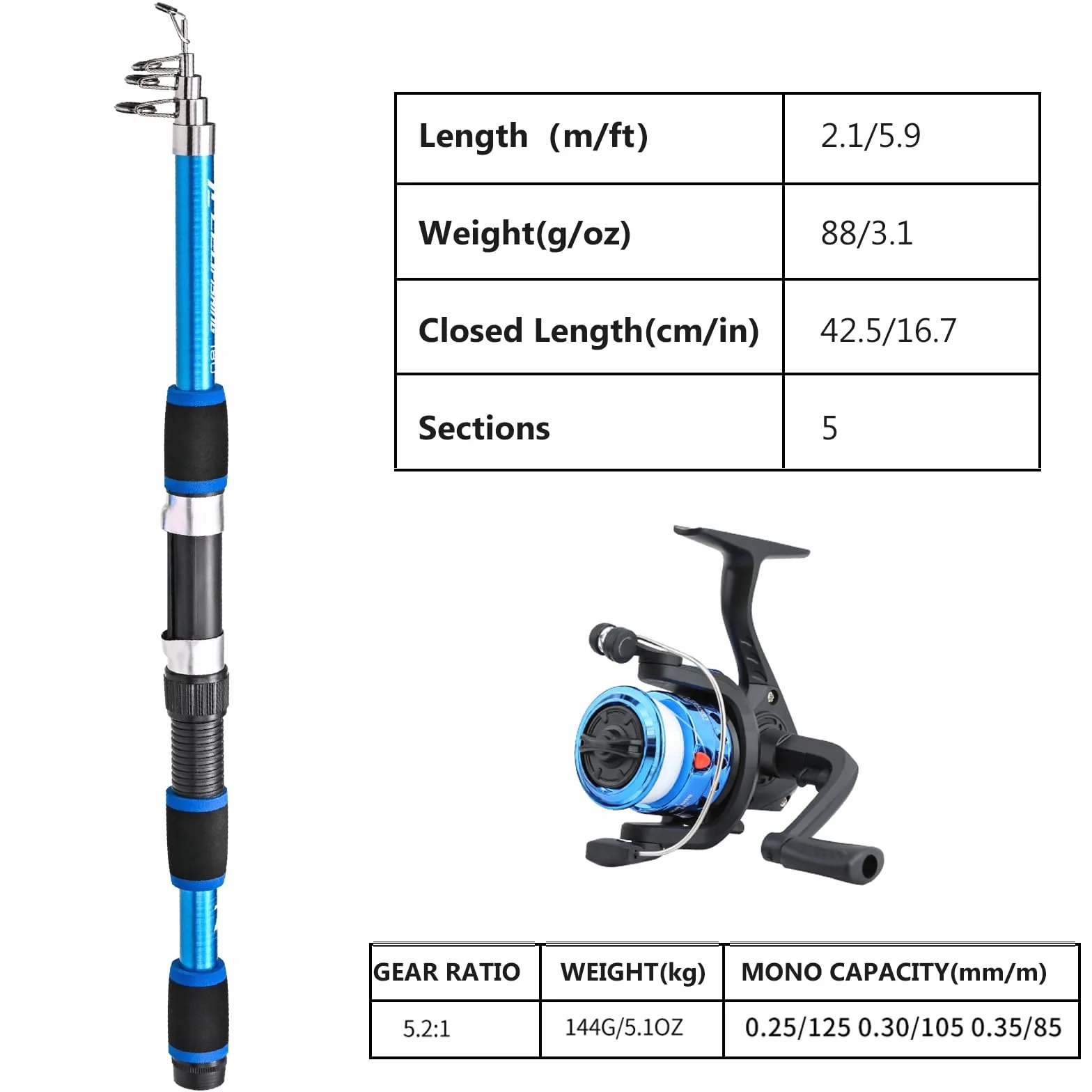 Kit De Pêche pour Enfants Canne À Pêche Télescopique 2,1 M avec Moulinet Et Leurres