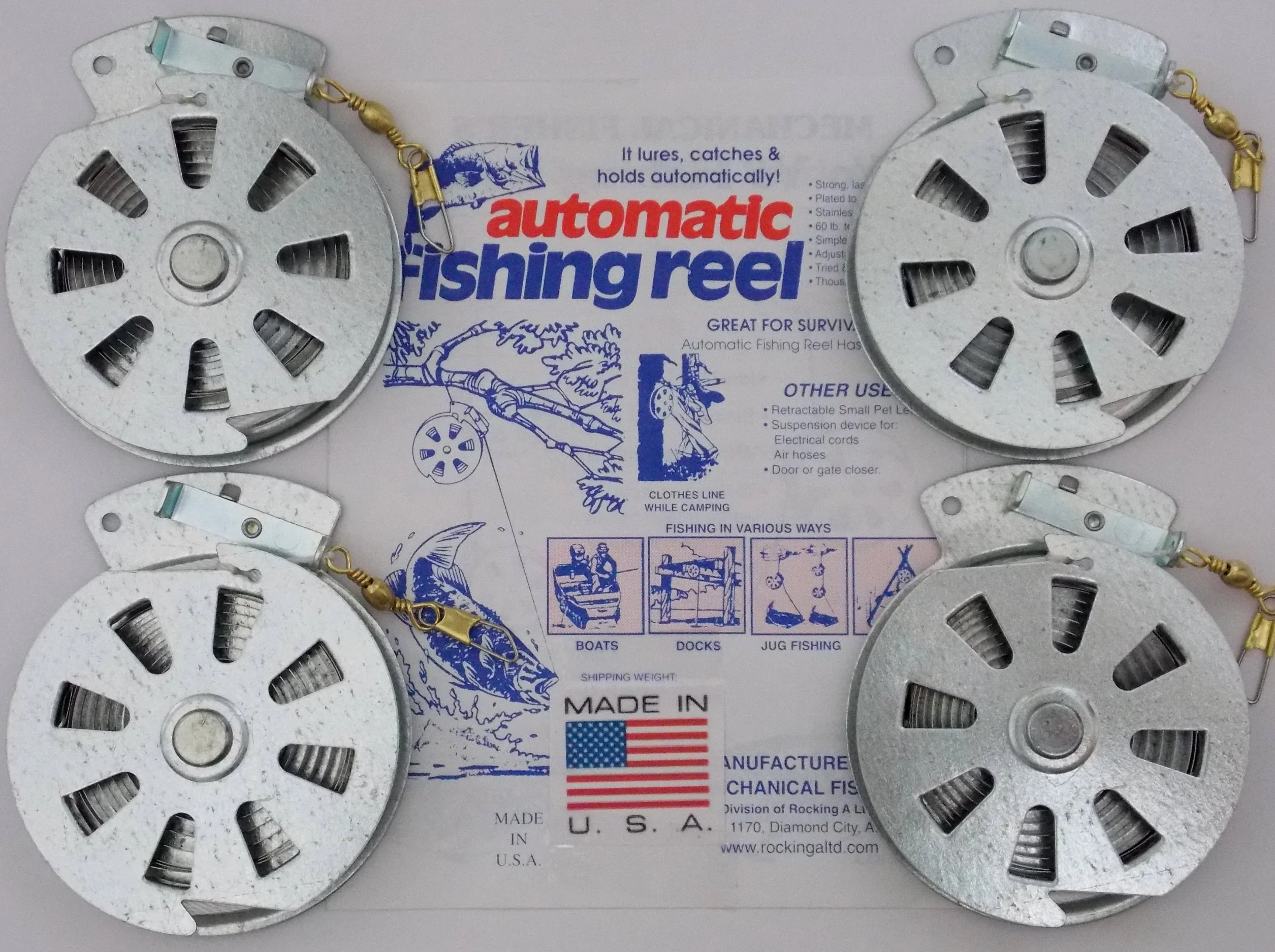 Fisher's Yo Yo Fishing Reels 4-Pack Flat Trigger Model