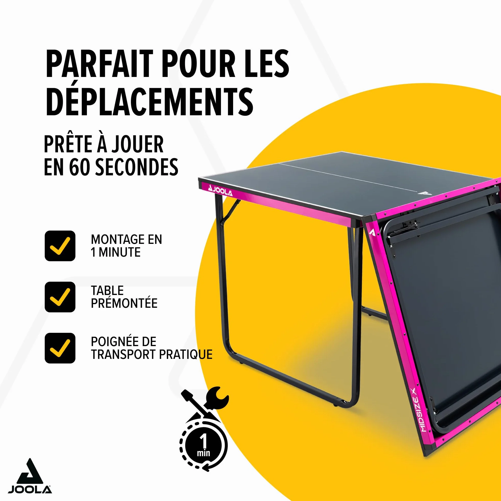 JOOLA Midsize X - Table de ping-Pong compacte pour l'intérieur - Pliable - avec Filet - 152 x 76 cm
