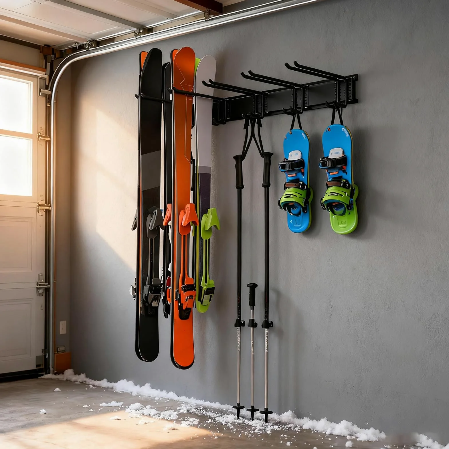 Porte-Ski Murale Garage - Support Antidérapant Pour Skateboard | Et Équipement,Rack Ski Snowboard pour Intérieur Extérieur Cave - Pour Accessoires Sportifs Intérieur Extérieur Abri Jardin