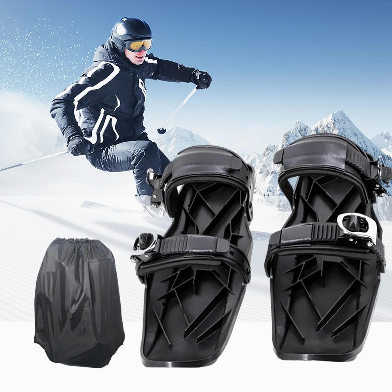 1 paire de raquettes à neige pour homme et enfant, légères, antidérapantes, réglables, avec sac à chaussures, boucle en acier inoxydable, outil de sport d'hiver pour parcs de neige, montagnes, neige