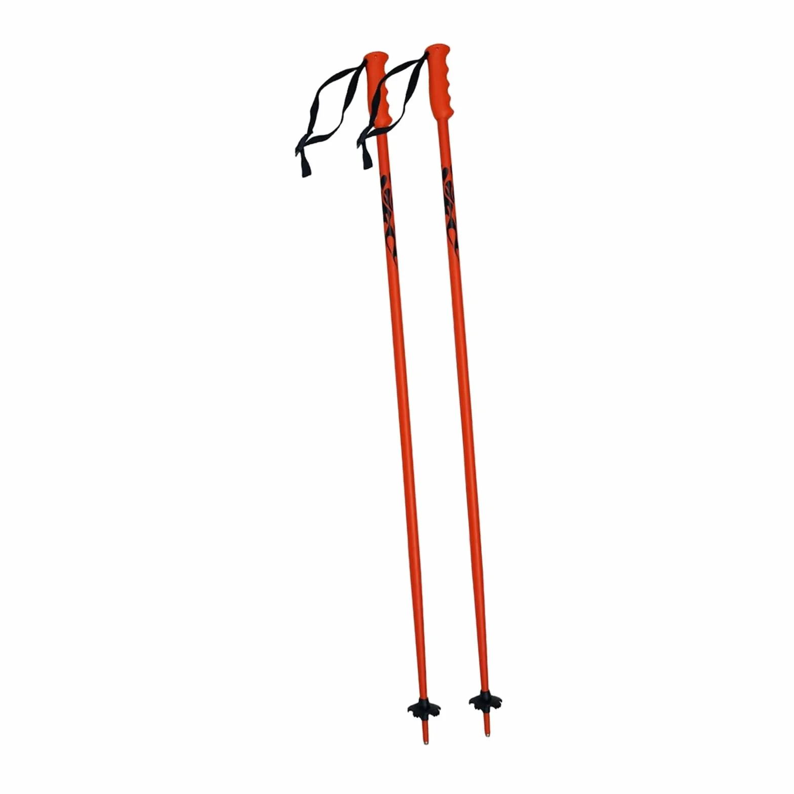 Bâtons de Ski Aluminium Monobloc Lot de 2, Équipement Ski Extérieur Polyvalent, Orange Fluorescent
