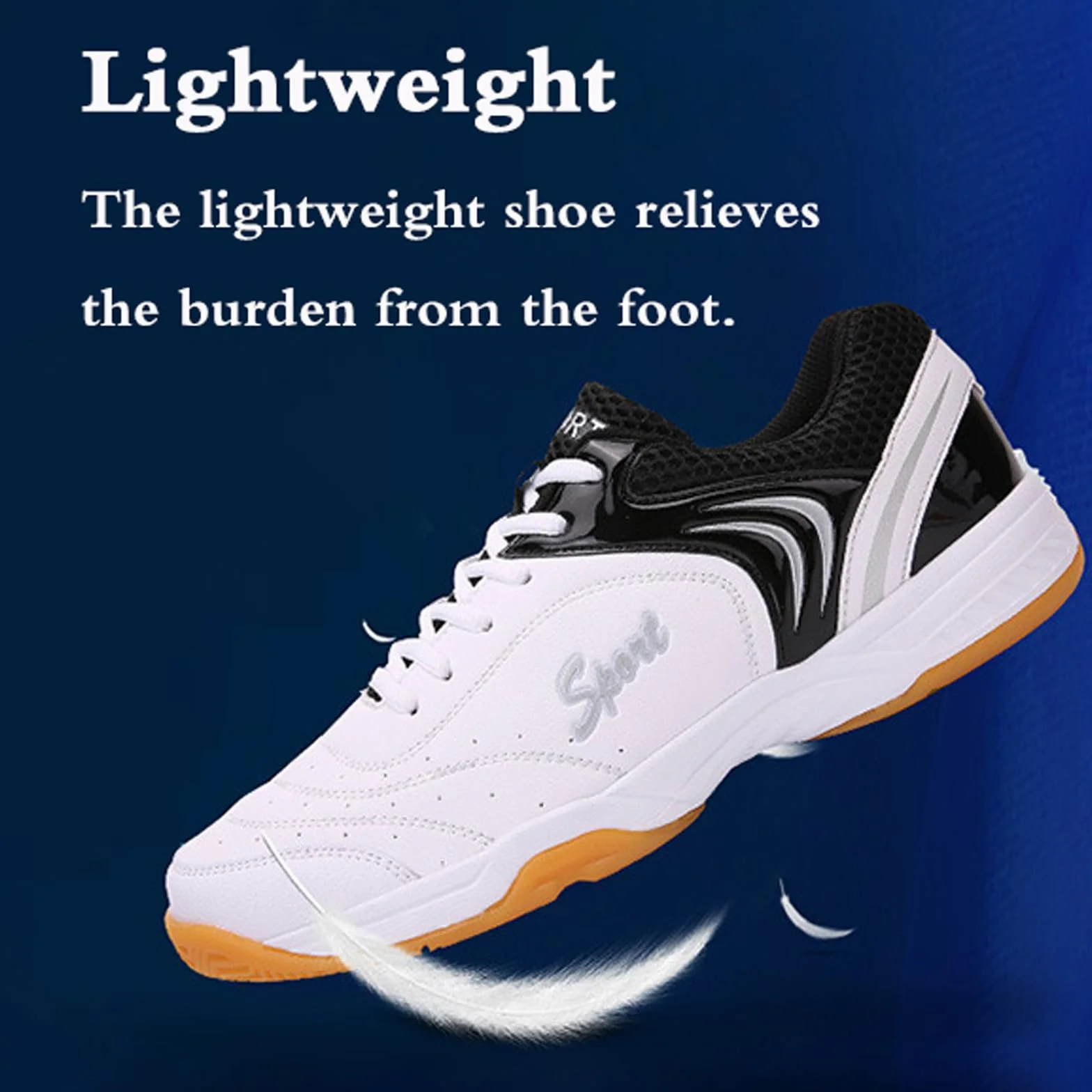 Chaussures de Tennis Table d'Intérieur, Chaussures de Squash et Badminton pour Adultes, Légères et Respirantes