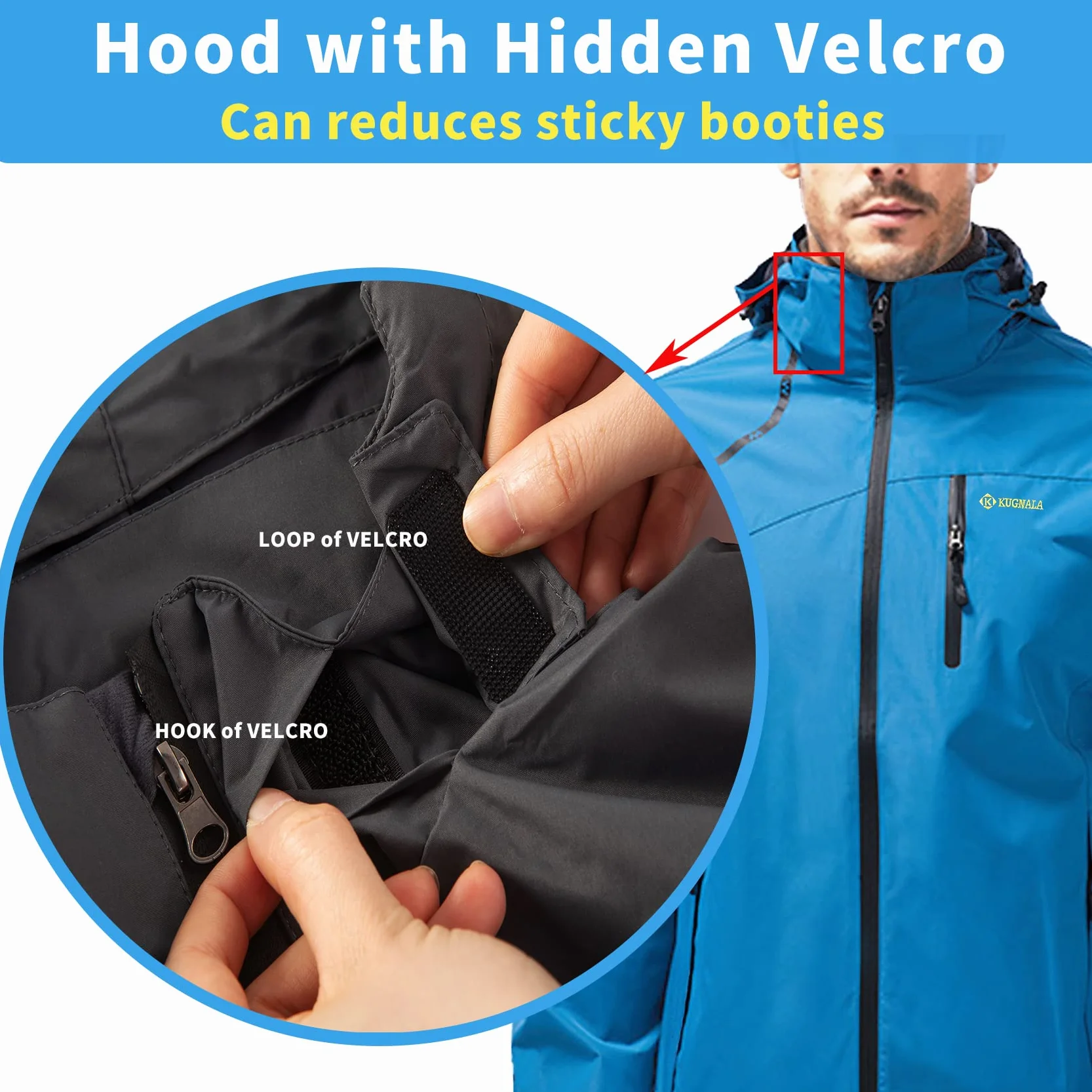 Veste imperméable coupe-vent homme capuche course randonnée cyclisme voyage M à 7XL