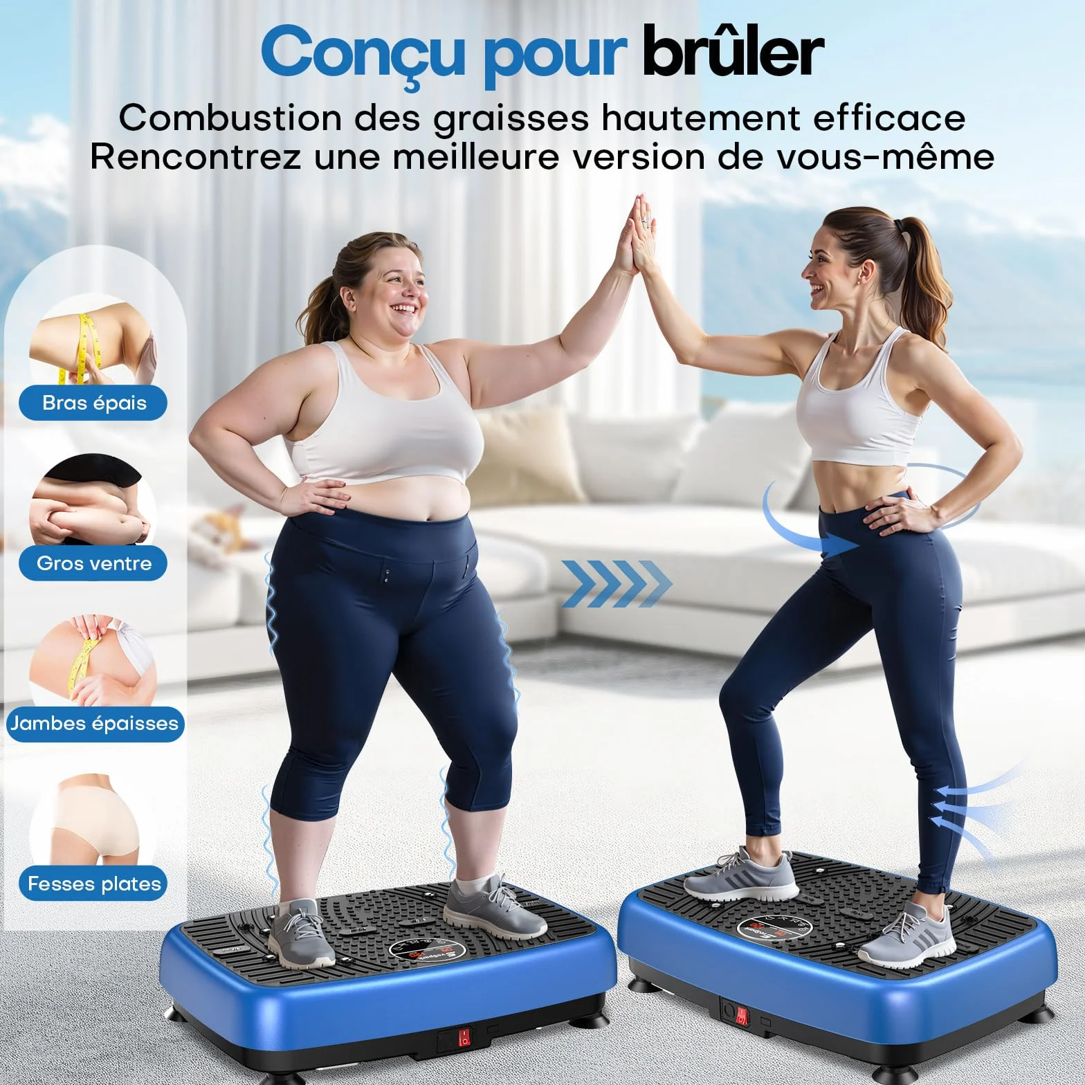 Plateforme Vibrante EvoSpark Double Moteur Haute Performance 120 Vitesses 450 LB