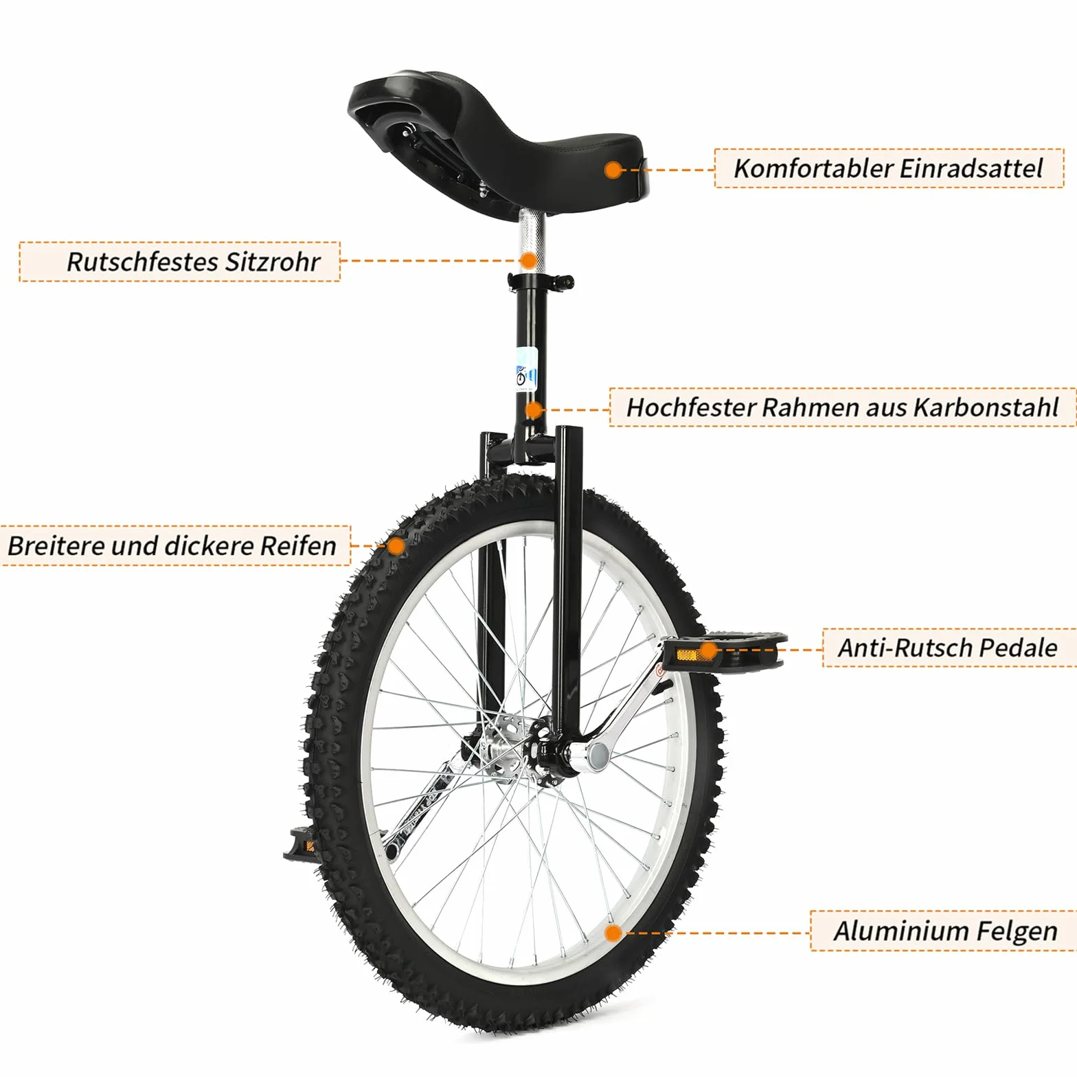 Uyoyous Monocycle LUXUS 20 pouces Unicycle pour Adultes et Enfants