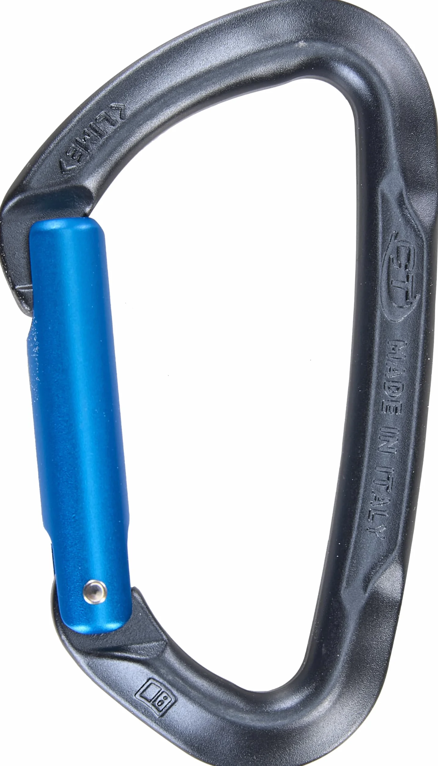 Climbing Technology Lime Set NY 12 cm Mousqueton Forme D Bleu Nylon 2 Unités 200 kg Auto-verrouillant