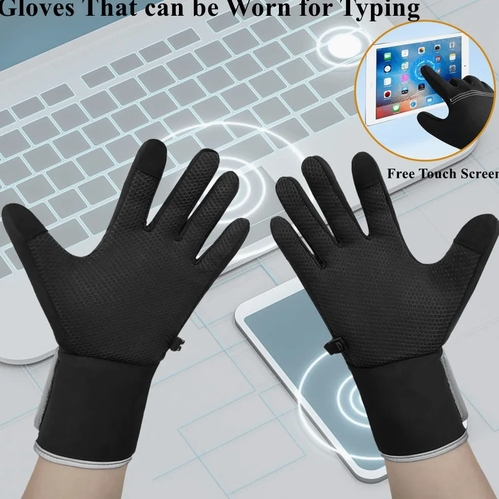 BARCHI Gants Chauffants,Gants Minces électriques Rechargeables avec Affichage de la Puissance restante,adaptés à la Conduite en Hiver,à la dactylographie,à la Course à Pied,etc.