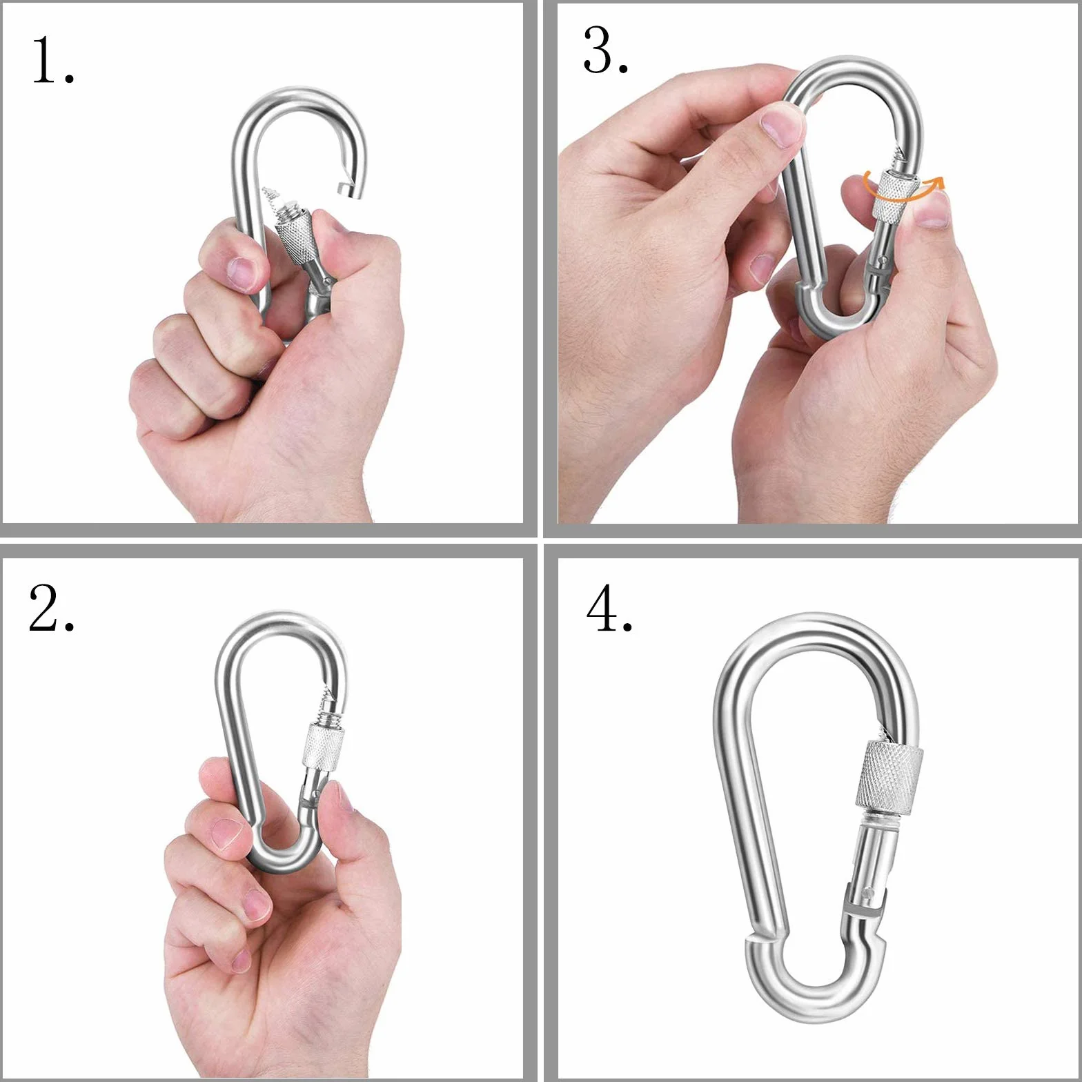 Corde d'escalade d'extérieur 10 m 8 mm nylon haute résistance mousquetons sécurité tressée