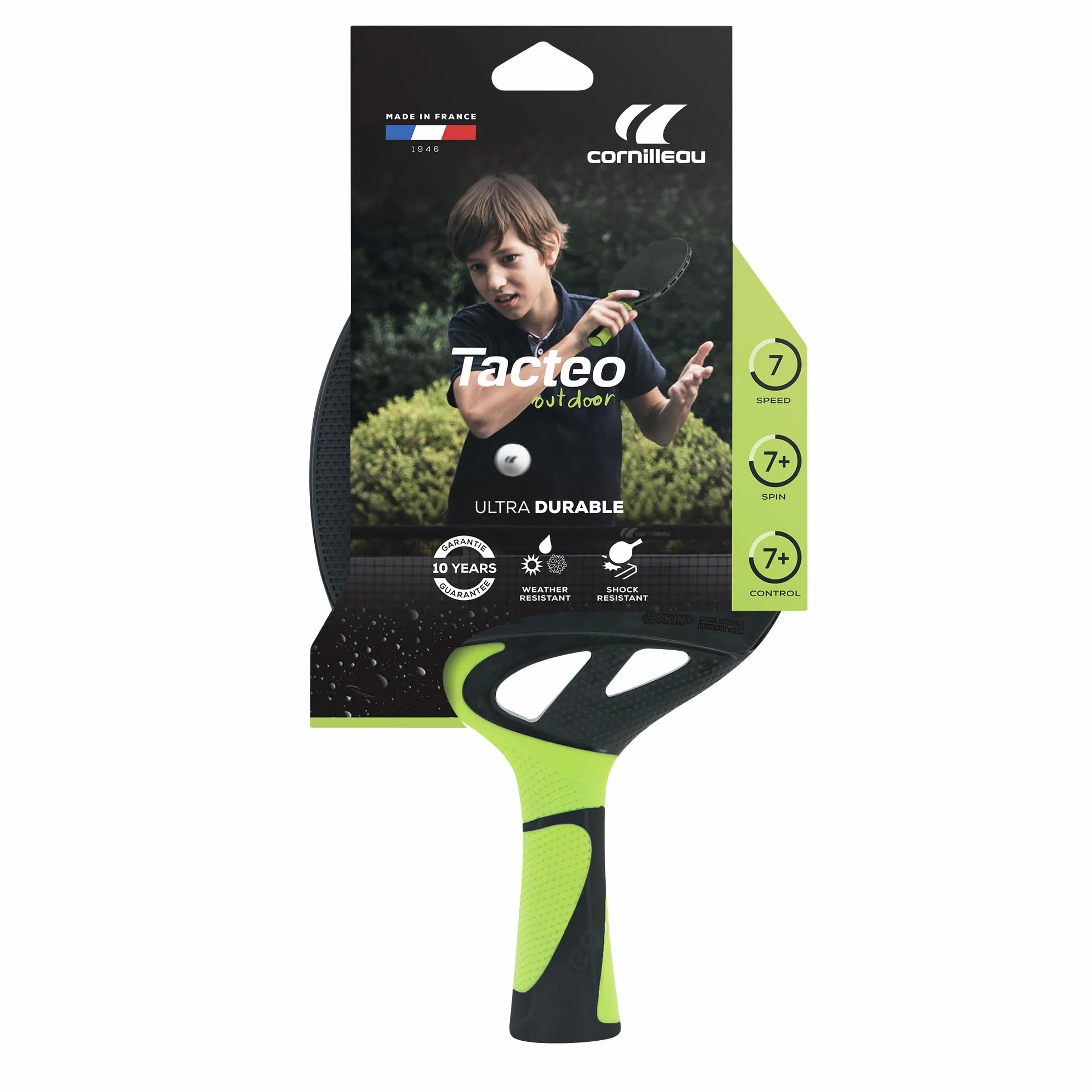 CORNILLEAU Raquettes de ping-pong d'extérieur Tacteo Lime