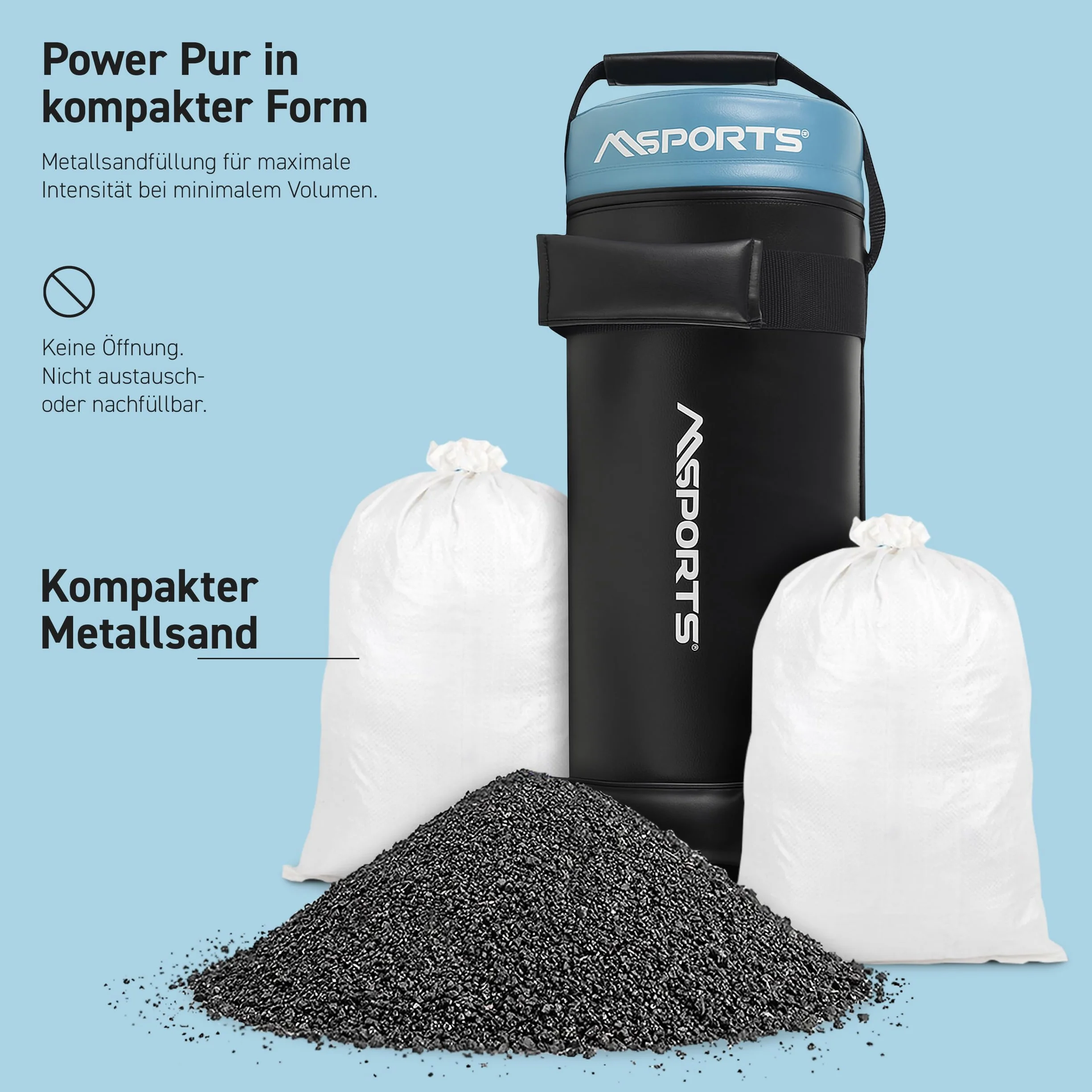 MSPORTS Power Bag Sac de fitness 5-30 kg Sac de sable poids fonctionnel